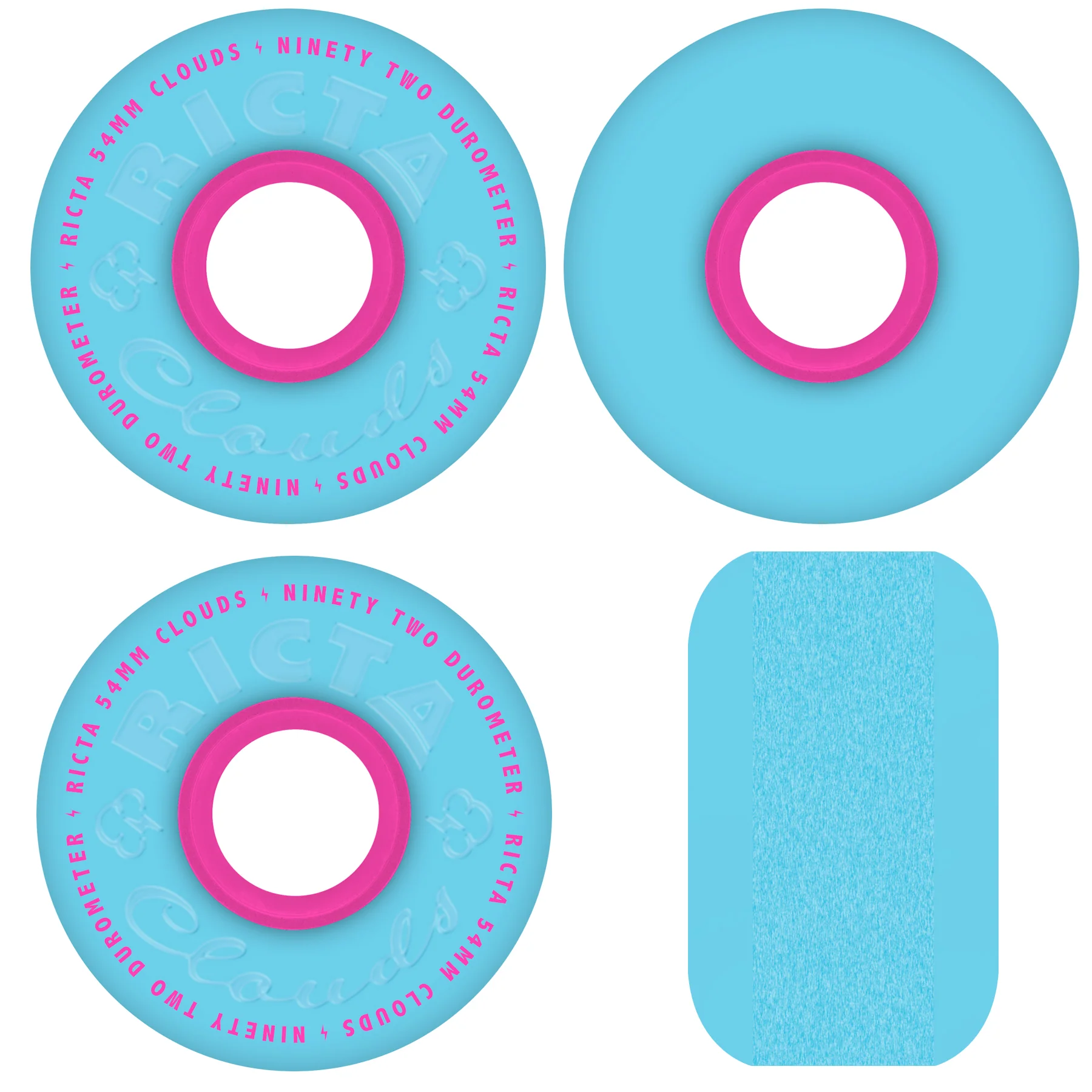 Ricta Skateboard Wheels 54mm Clouds 92A Blue