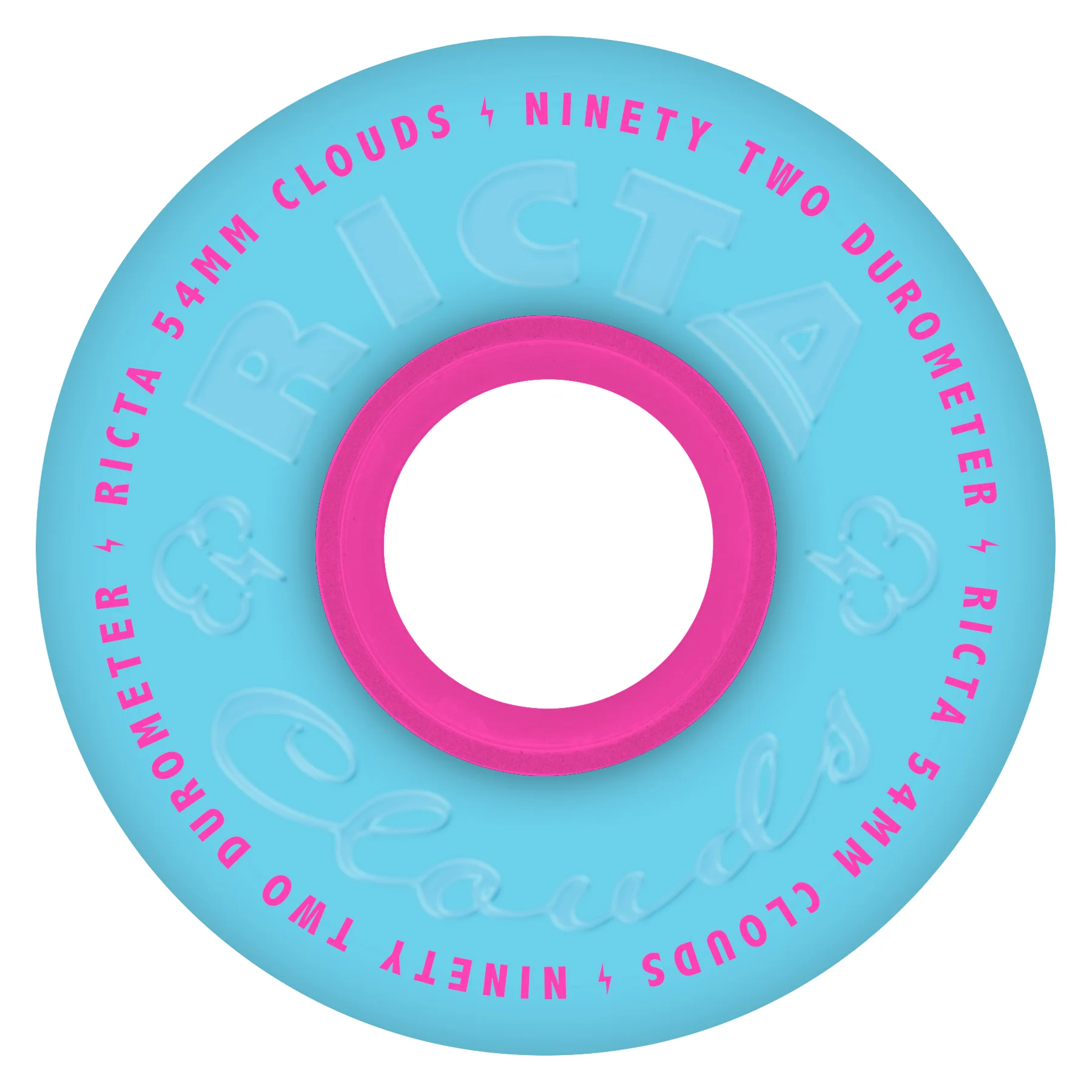 Ricta Skateboard Wheels 54mm Clouds 92A Blue - Image 3