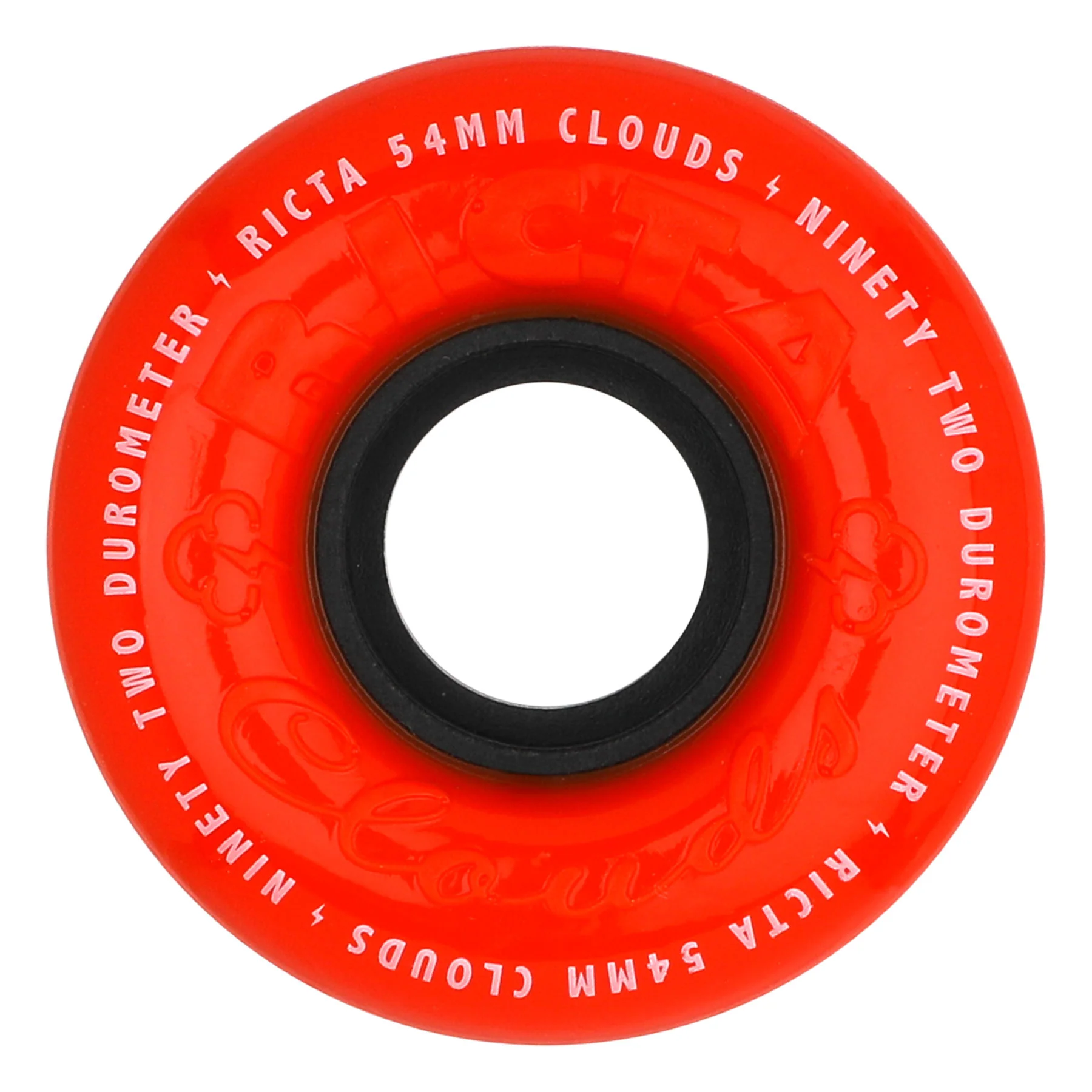 Ricta Skateboard Wheels 54mm Clouds 92A Red/Orange - Image 2