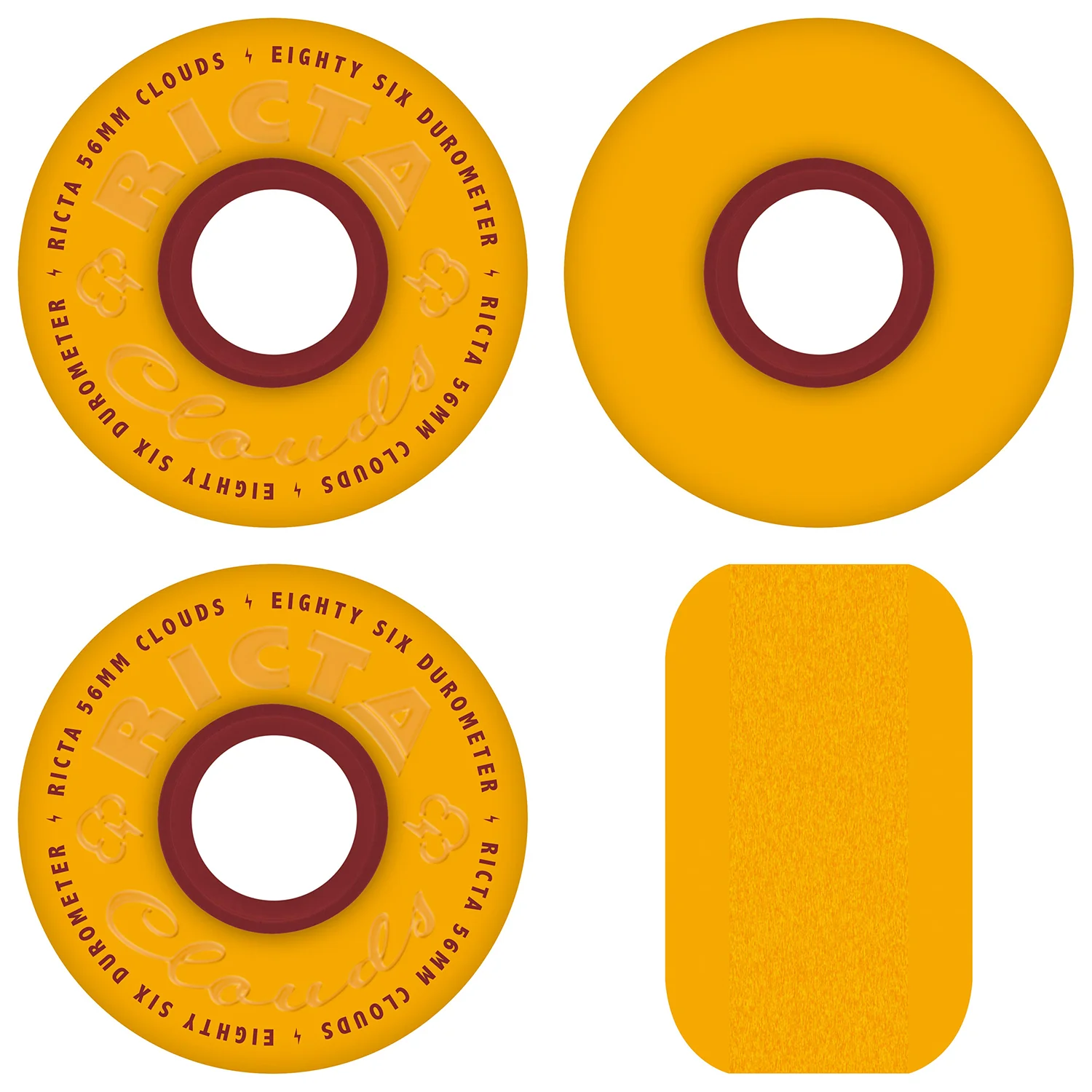 Ricta Skateboard Wheels 56mm Clouds 86A Mustard