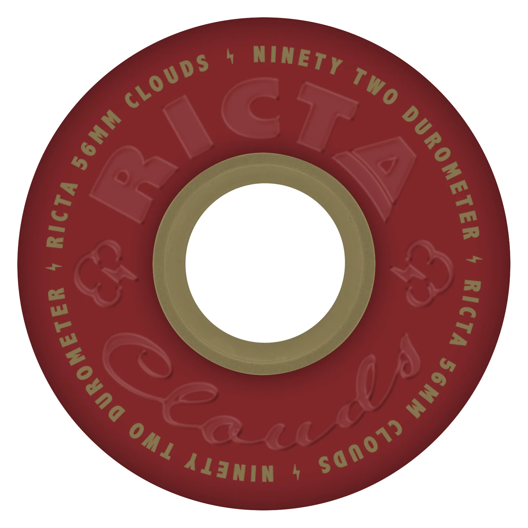 Ricta Skateboard Wheels 56mm Clouds 92A Maroon - Image 3