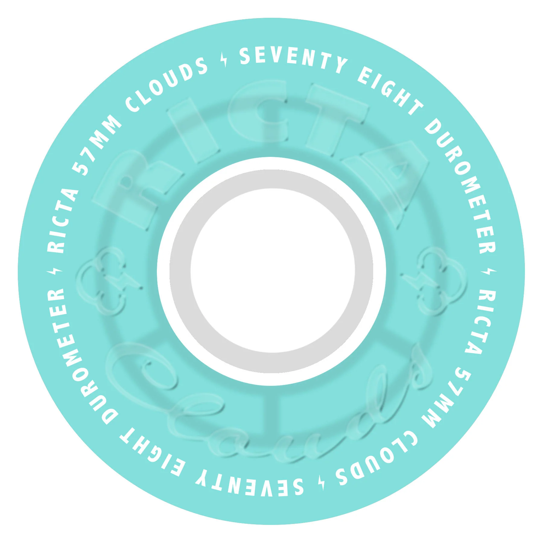 Ricta Skateboard Wheels 57mm Clouds 78A Transparent Aqua - Image 2