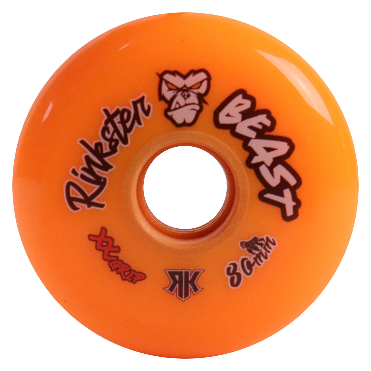 Rink Rat Roller Hockey Wheels Rinkster Beast 80mm XX Grip Orange 8-Pack - Image 2