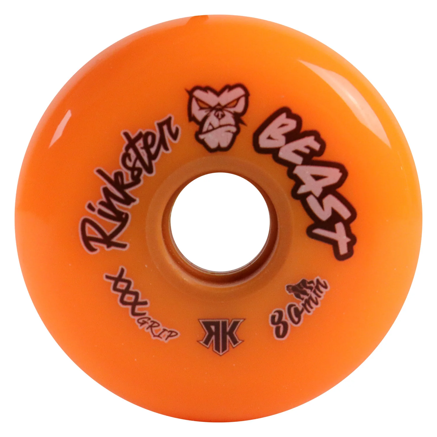 Rink Rat Roller Hockey Wheels Rinkster Beast 80mm XXX Grip Orange 4-Pack - Image 2