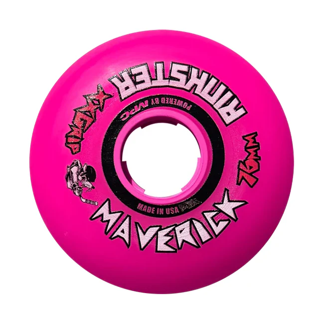 Rink Rat Roller Hockey Wheels Rinkster Maverick 76mm / 80mm HiLo XX Grip Pink 8-Pack - Image 2