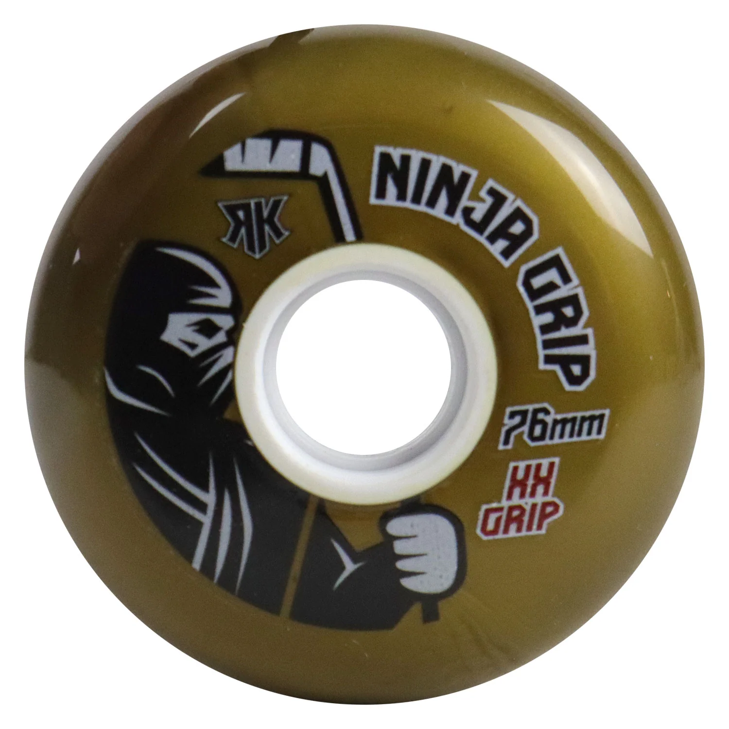 Rink Rat Roller Hockey Wheels Rinkster Ninja Grip 76mm / 80mm HiLo XX Grip Gold 8-Pack - Image 2