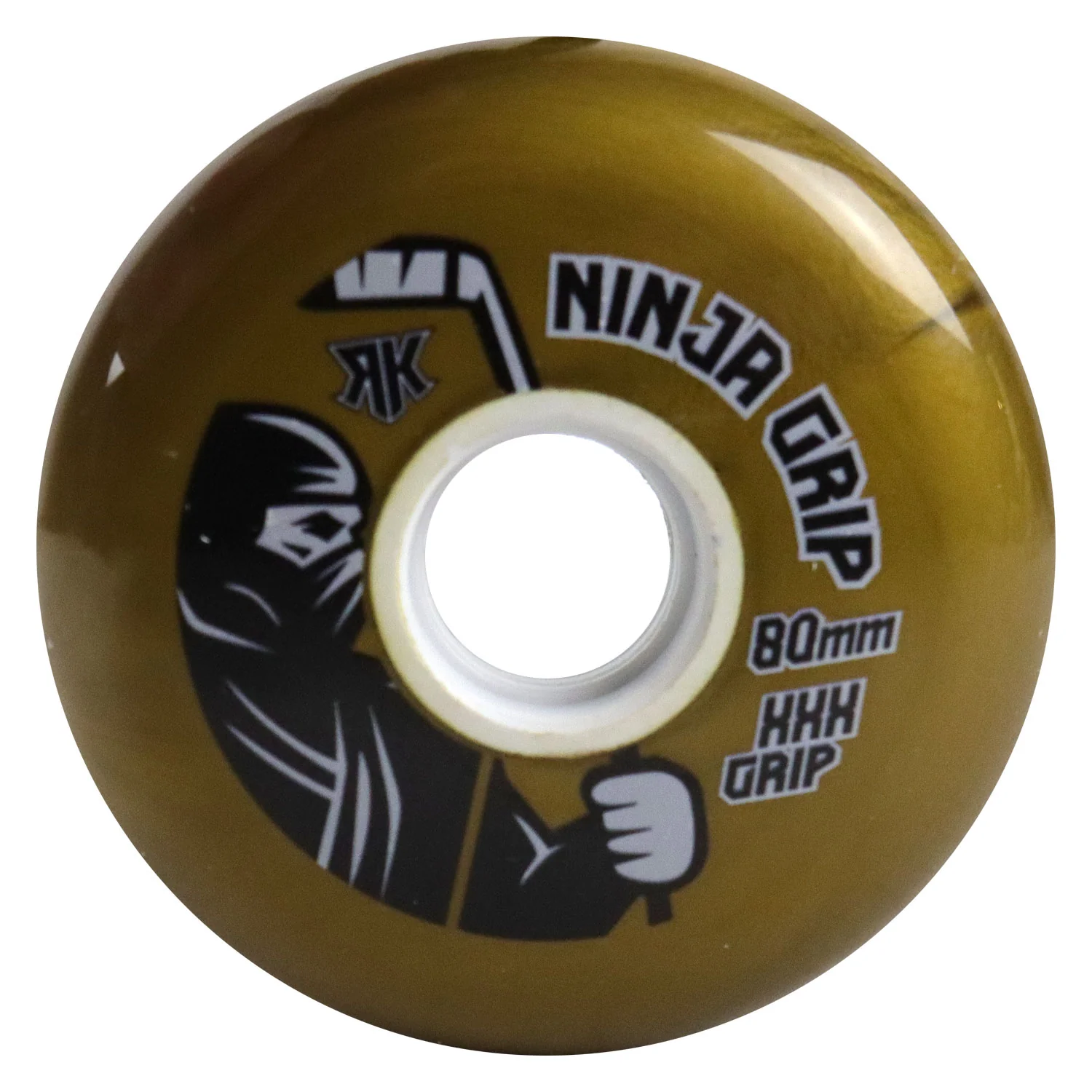 Rink Rat Roller Hockey Wheels Rinkster Ninja Grip 80mm XXX Grip Gold 4-Pack - Image 2