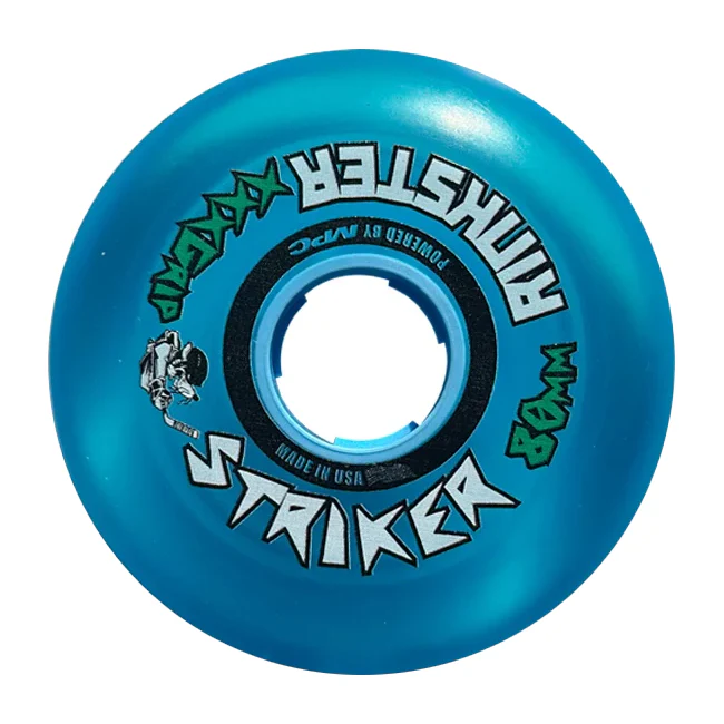 Rink Rat Roller Hockey Wheels Rinkster Striker 80mm XXX Grip Blue 8-Pack - Image 2