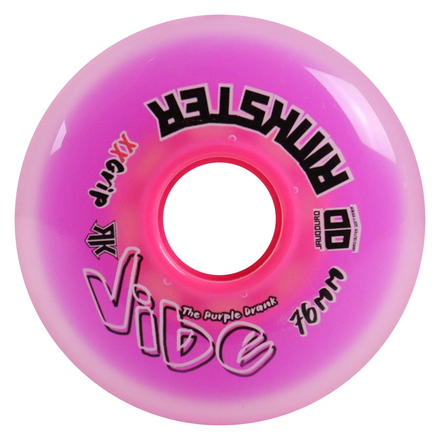 Rink Rat Roller Hockey Wheels Rinkster Vibe 76mm / 80mm HiLo XX Grip Purple 8-Pack - Image 2