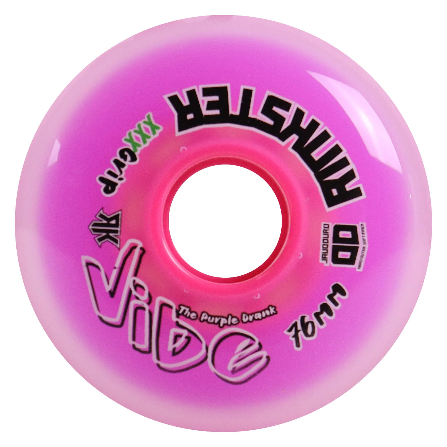 Rink Rat Roller Hockey Wheels Rinkster Vibe 76mm XXX Grip Purple 4-Pack - Image 2