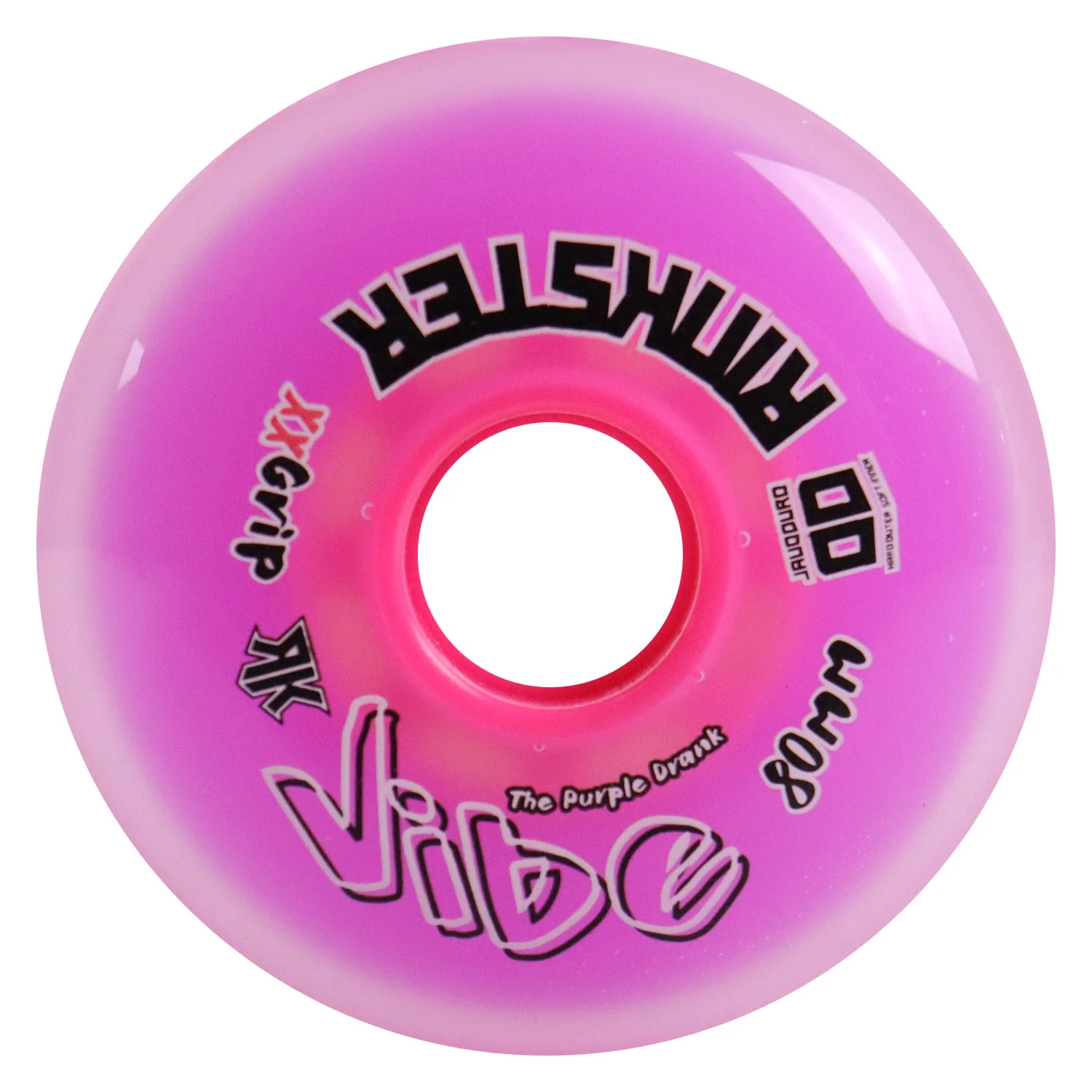 Rink Rat Roller Hockey Wheels Rinkster Vibe 80mm XX Grip Purple 8-Pack - Image 2