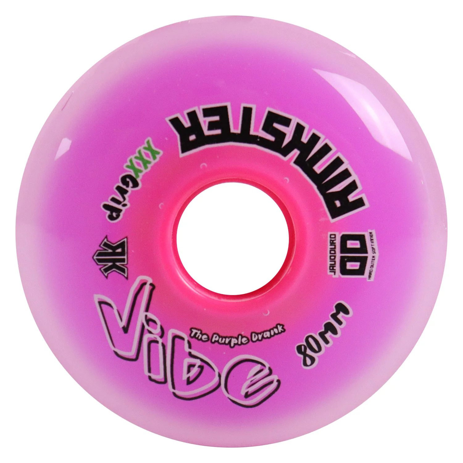 Rink Rat Roller Hockey Wheels Rinkster Vibe 80mm XXX Grip Purple 4-Pack - Image 2