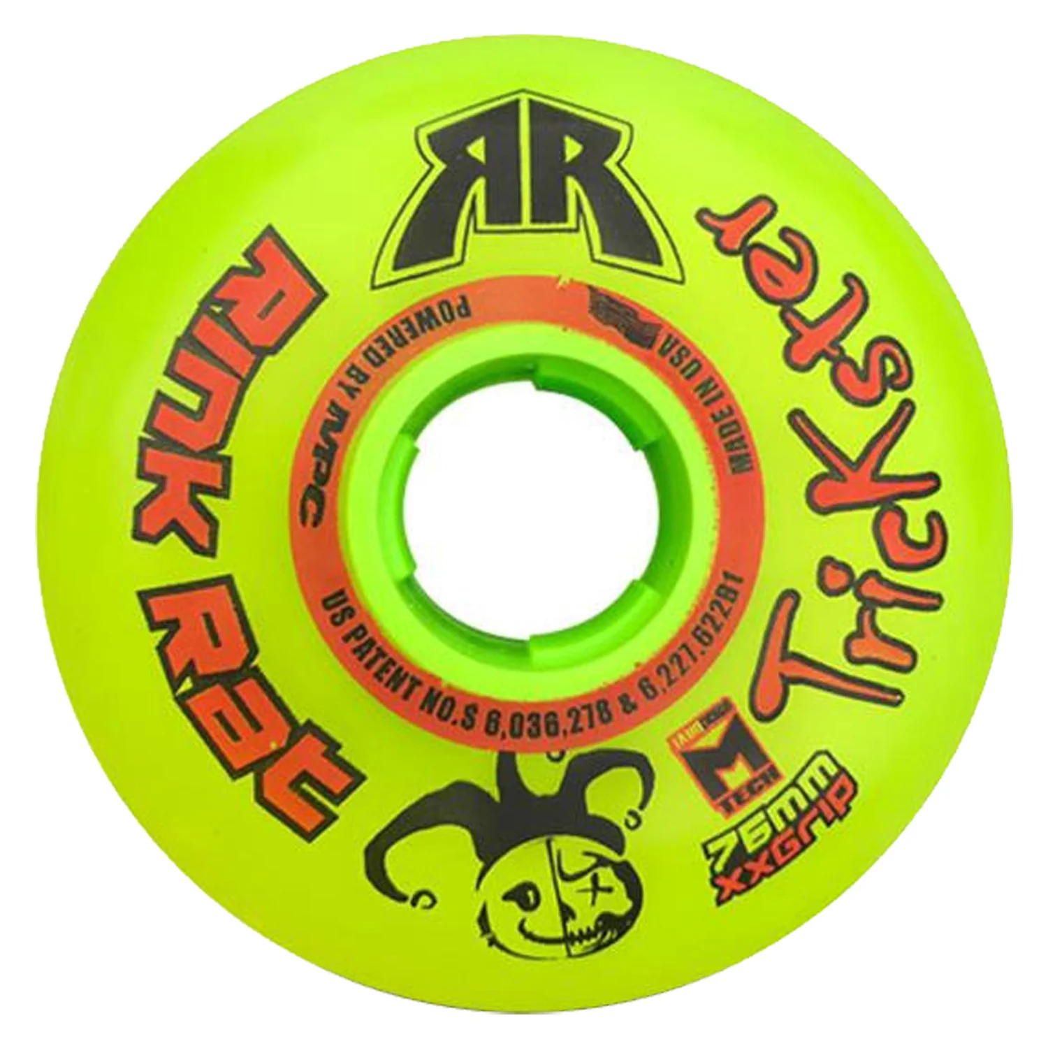 Rink Rat Roller Hockey Wheels - Trickster XX 76mm 79A Green/Red (8-Pack) - Image 2