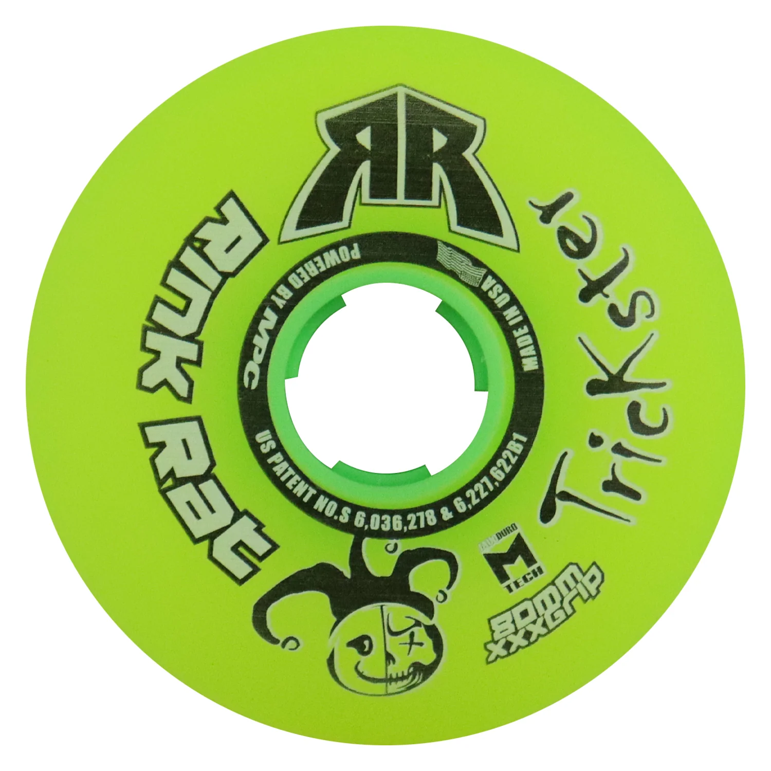 Rink Rat Roller Hockey Wheels - Trickster XXX 76/80 HiLo 76A Green/Black (8-Pack) - Image 3