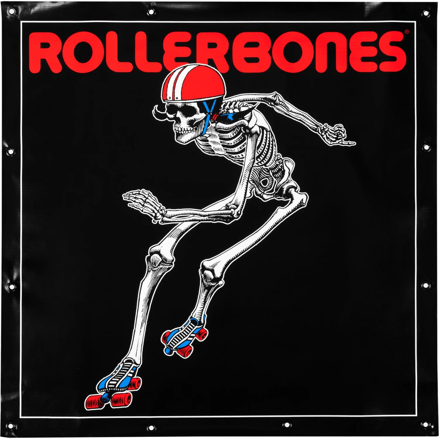 Rollerbones Banner Derby Skeleton 30" x 30"