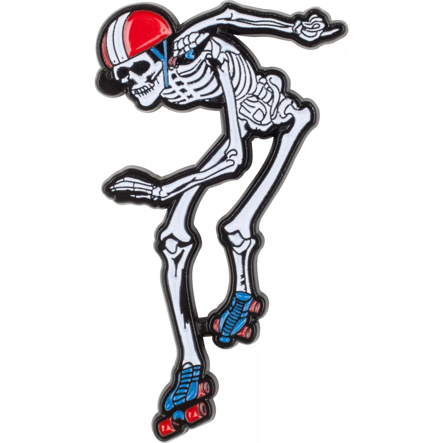 Rollerbones Lapel Pin Derby Skeleton