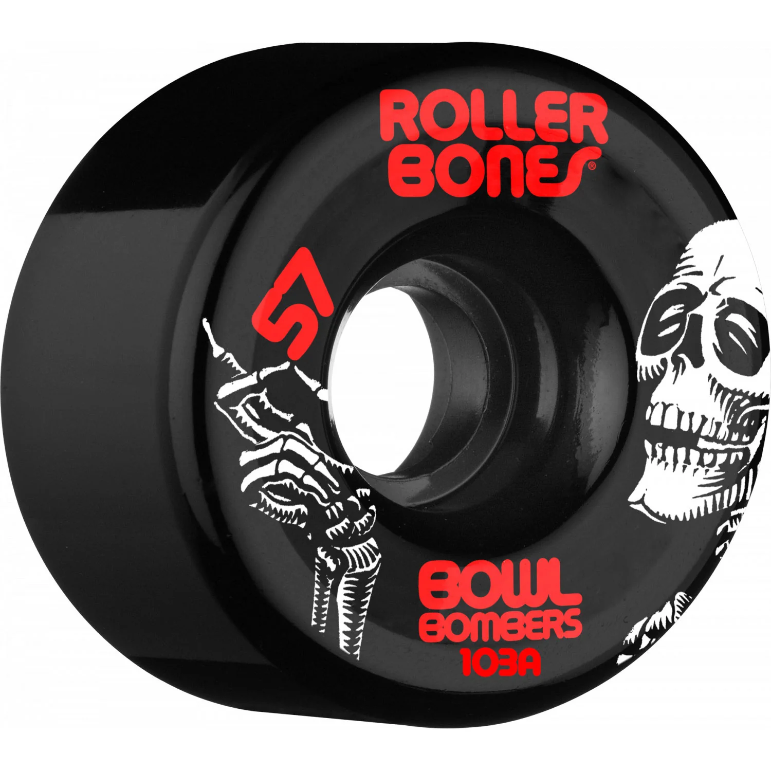 Rollerbones Quad Skate Wheels 57mm x 30mm Bowl Bombers 8-Pack 103A Black - Image 2