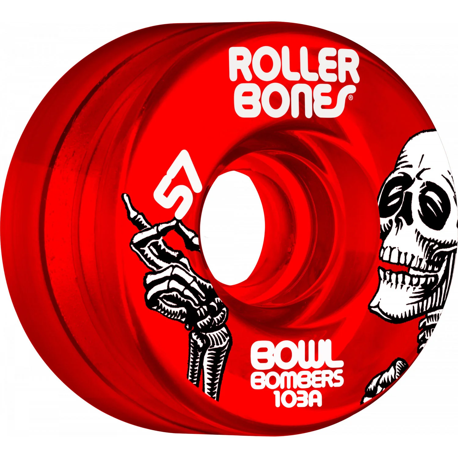 Rollerbones Quad Skate Wheels 57mm x 30mm Bowl Bombers 8-Pack 103A Red - Image 2