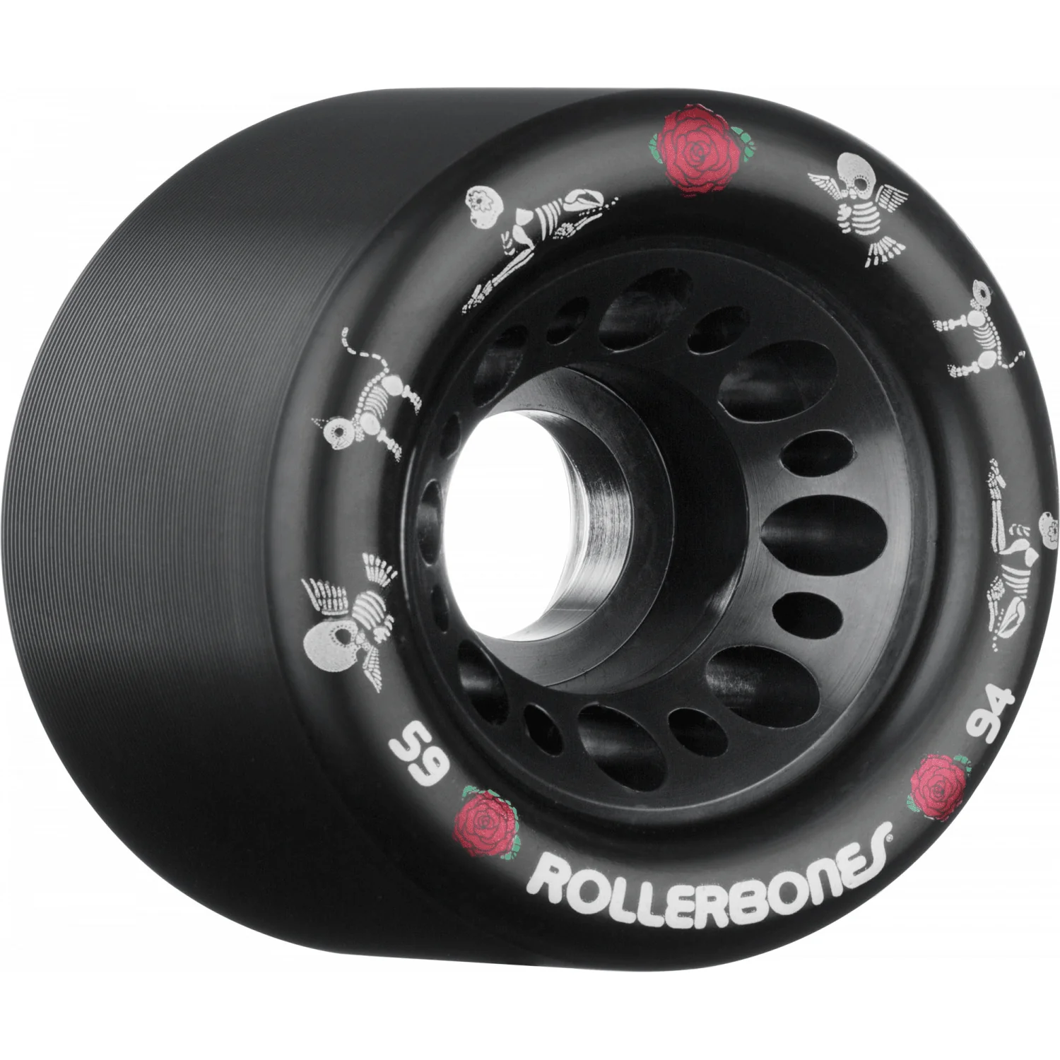 Rollerbones Quad Skate Wheels 59mm x 30mm Speed Wheel 4-Pack 94A Black - Image 2