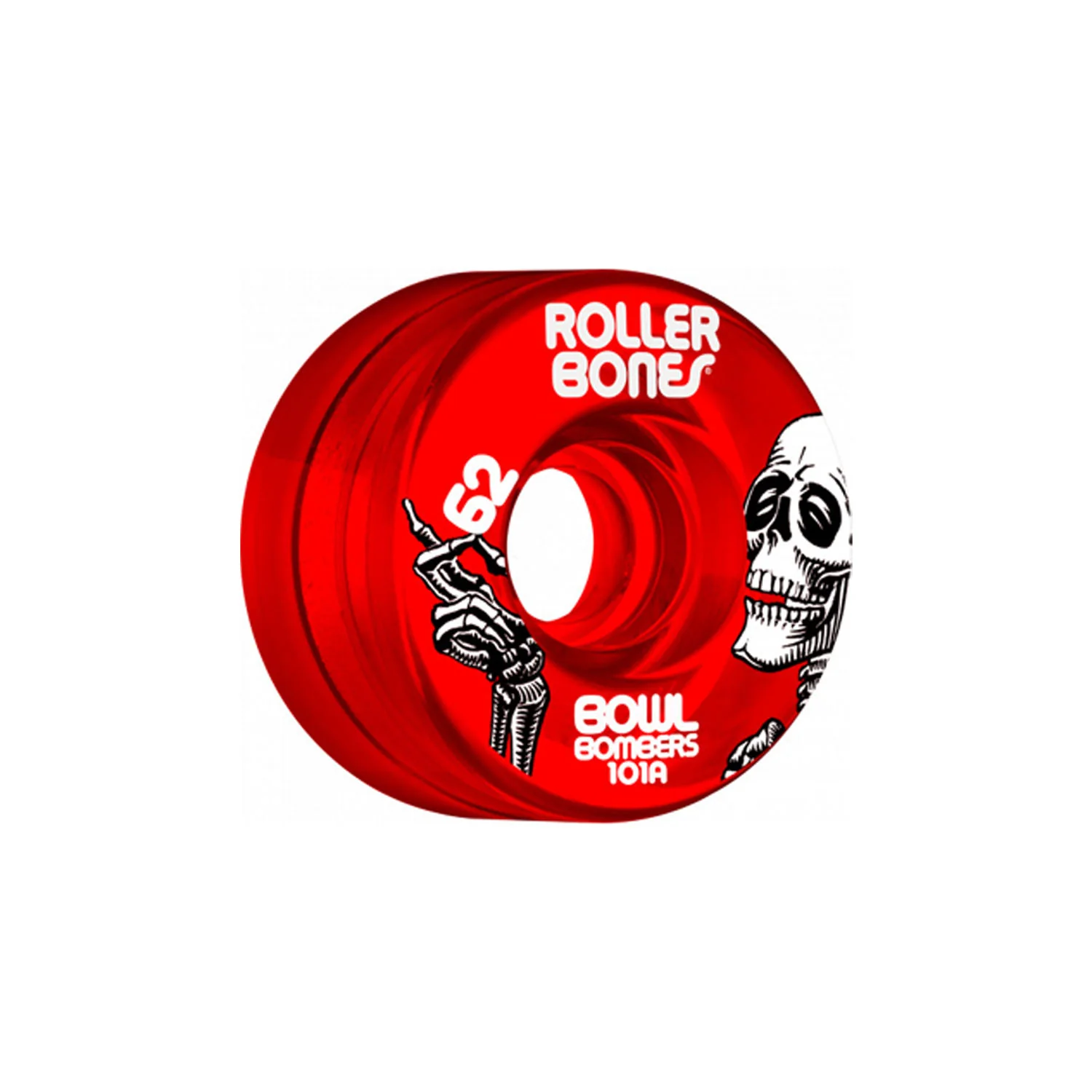 Rollerbones Quad Skate Wheels 62mm x 30mm Bowl Bombers 8-Pack 101A Red - Image 2