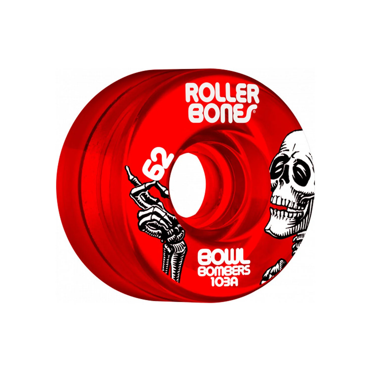 Rollerbones Quad Skate Wheels 62mm x 30mm Bowl Bombers 8-Pack 103A Red - Image 2