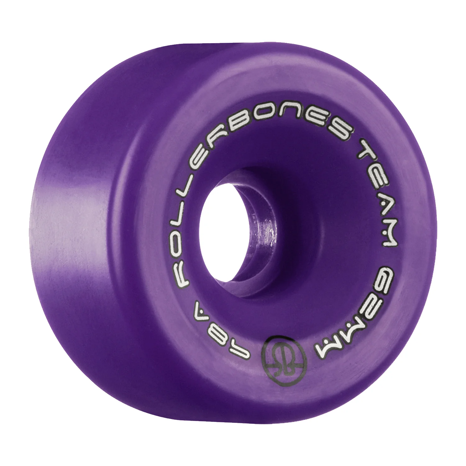 Rollerbones Quad Skate Wheels 62mm x 30mm Logo 98A 8-Pack Purple - Image 2