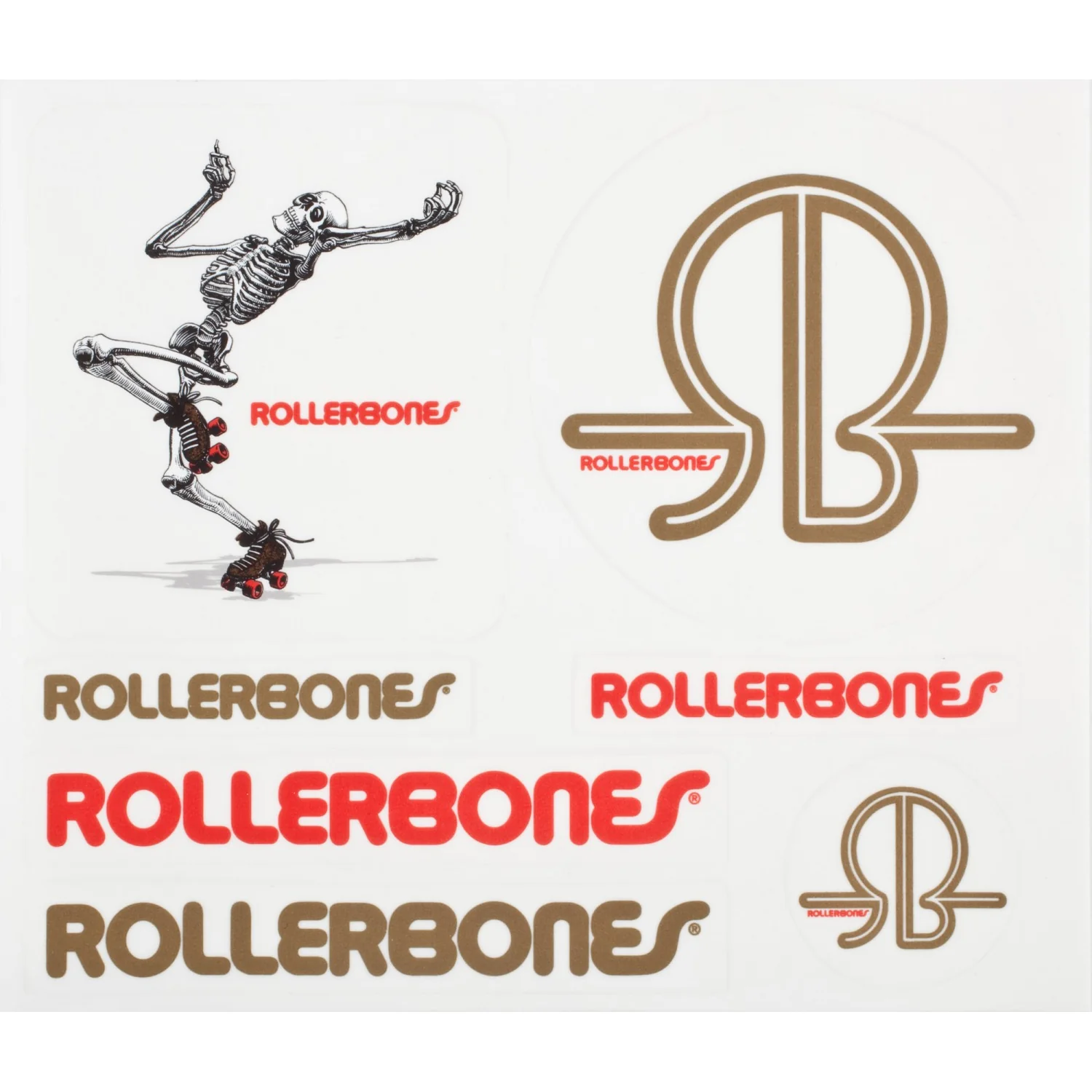 Rollerbones Sticker Skating Skeleton Sticker Sheet