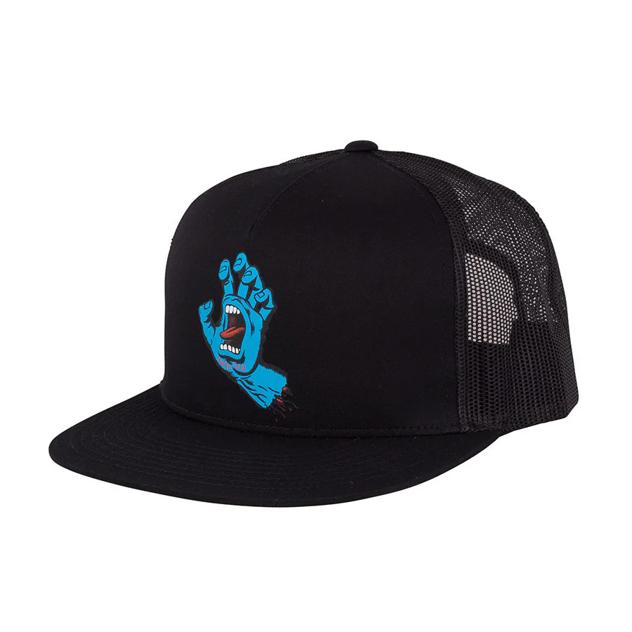Santa Cruz Hat Screaming Hand Front Mesh Trucker Black Cap