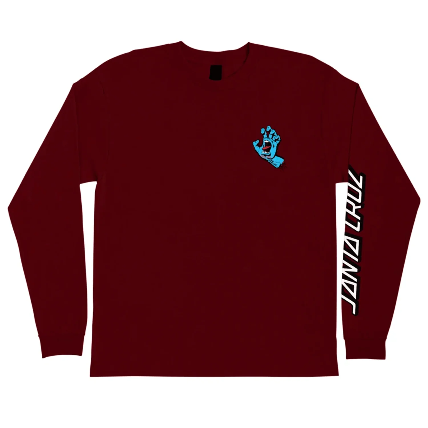 Santa Cruz Longsleeve Shirt Screaming Hand Burgundy