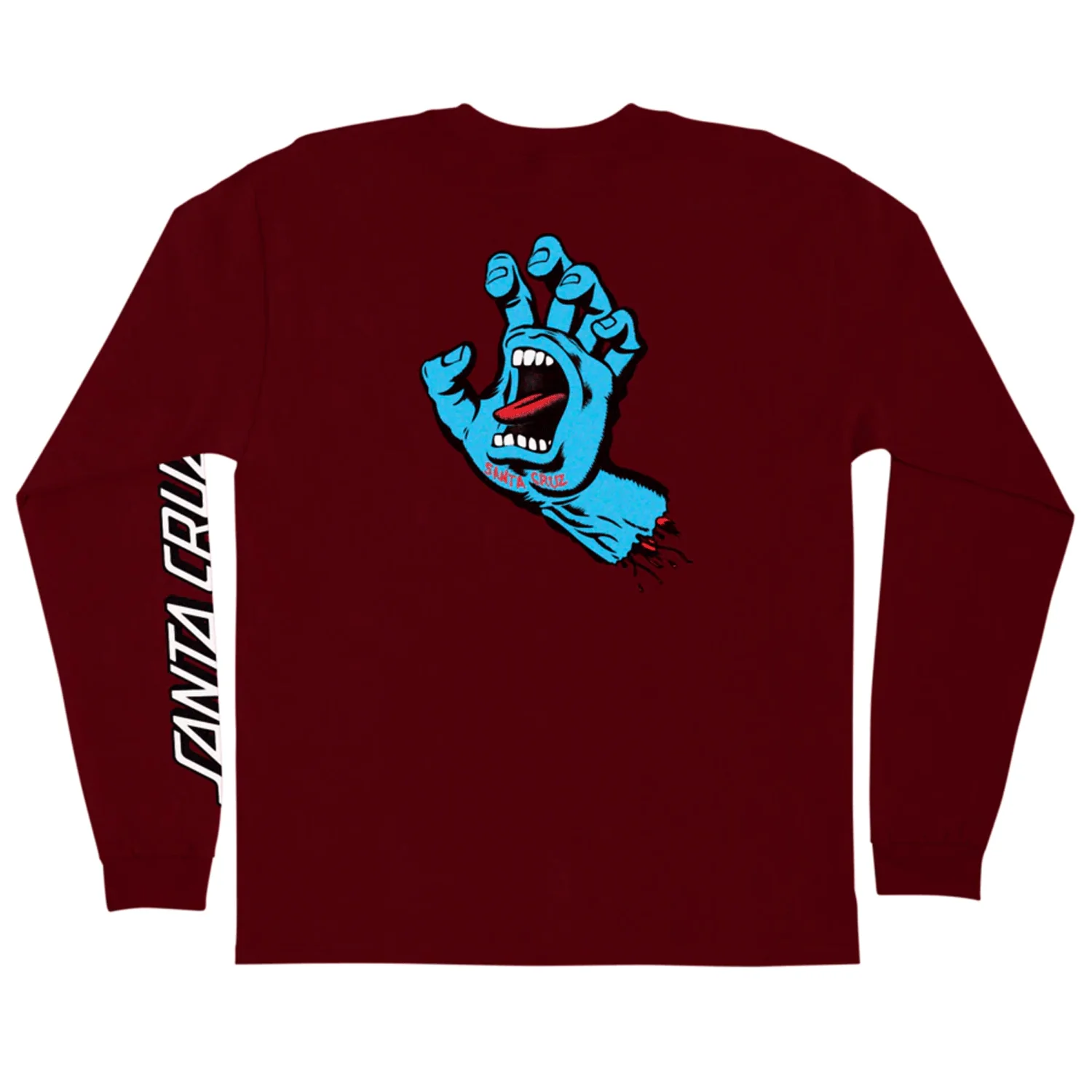 Santa Cruz Longsleeve Shirt Screaming Hand Burgundy - Image 2