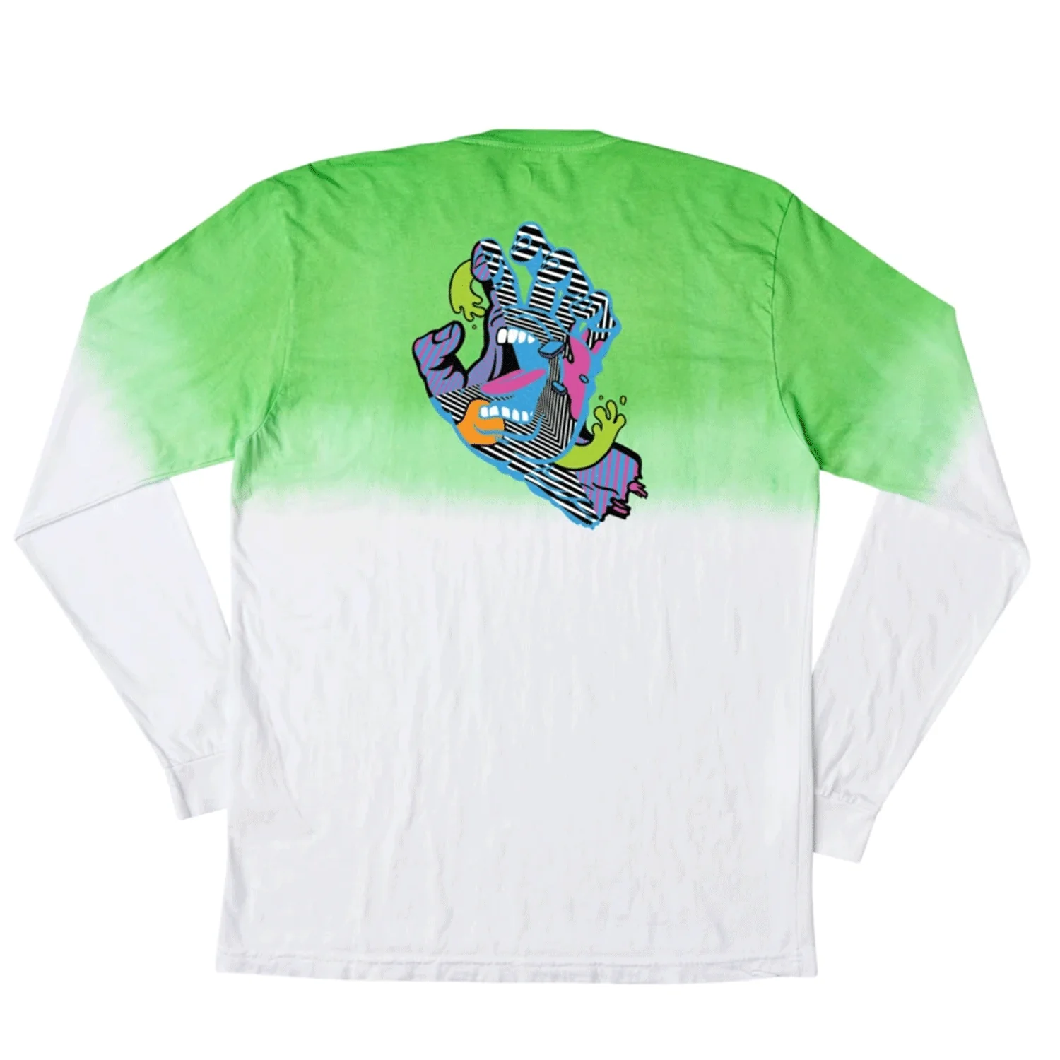 Santa Cruz Longsleeve Strange Hand Green/White Dip Dye - Image 2