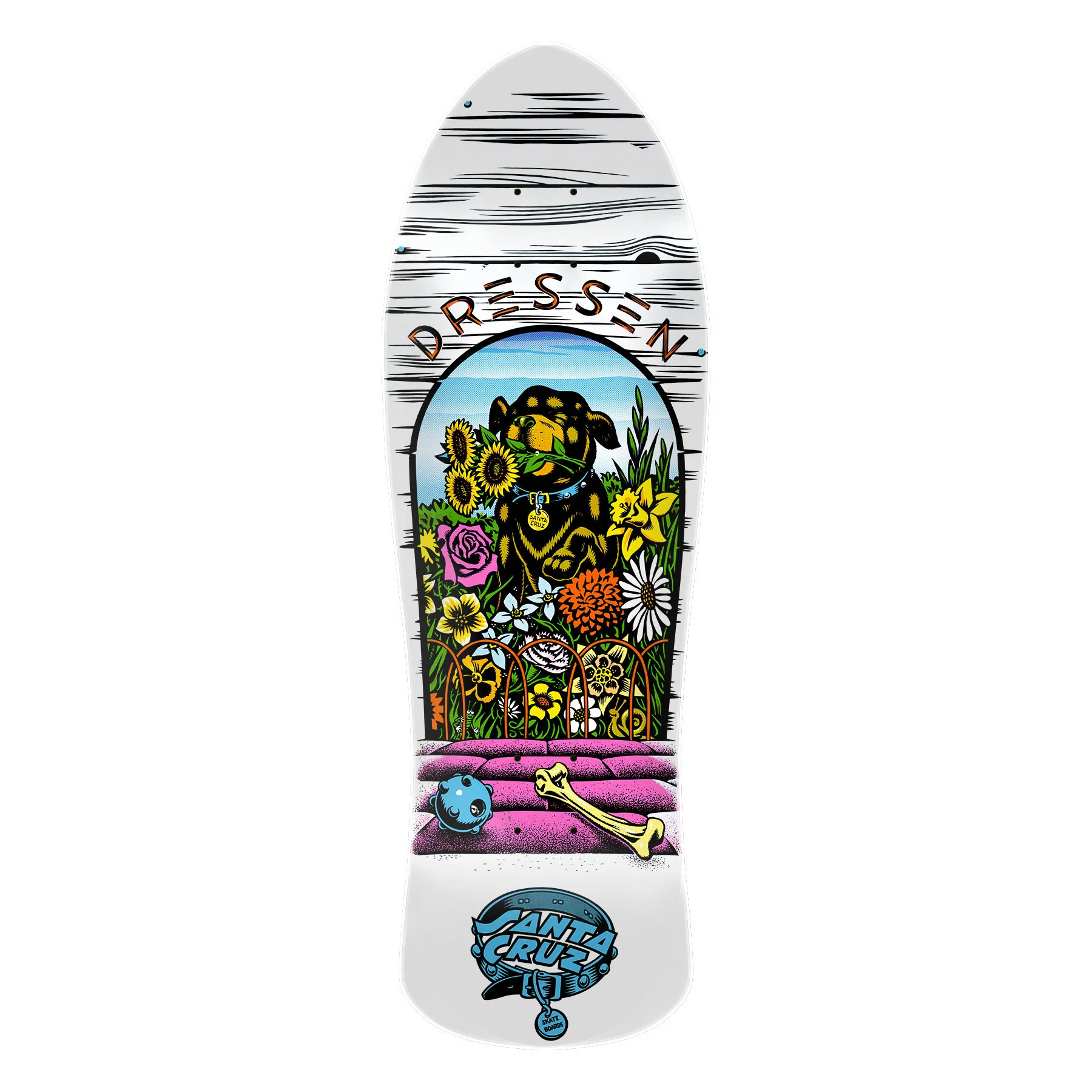 Santa Cruz Old School Skateboard Deck Dressen Pup Re-Issue 9.5" x 29.44"