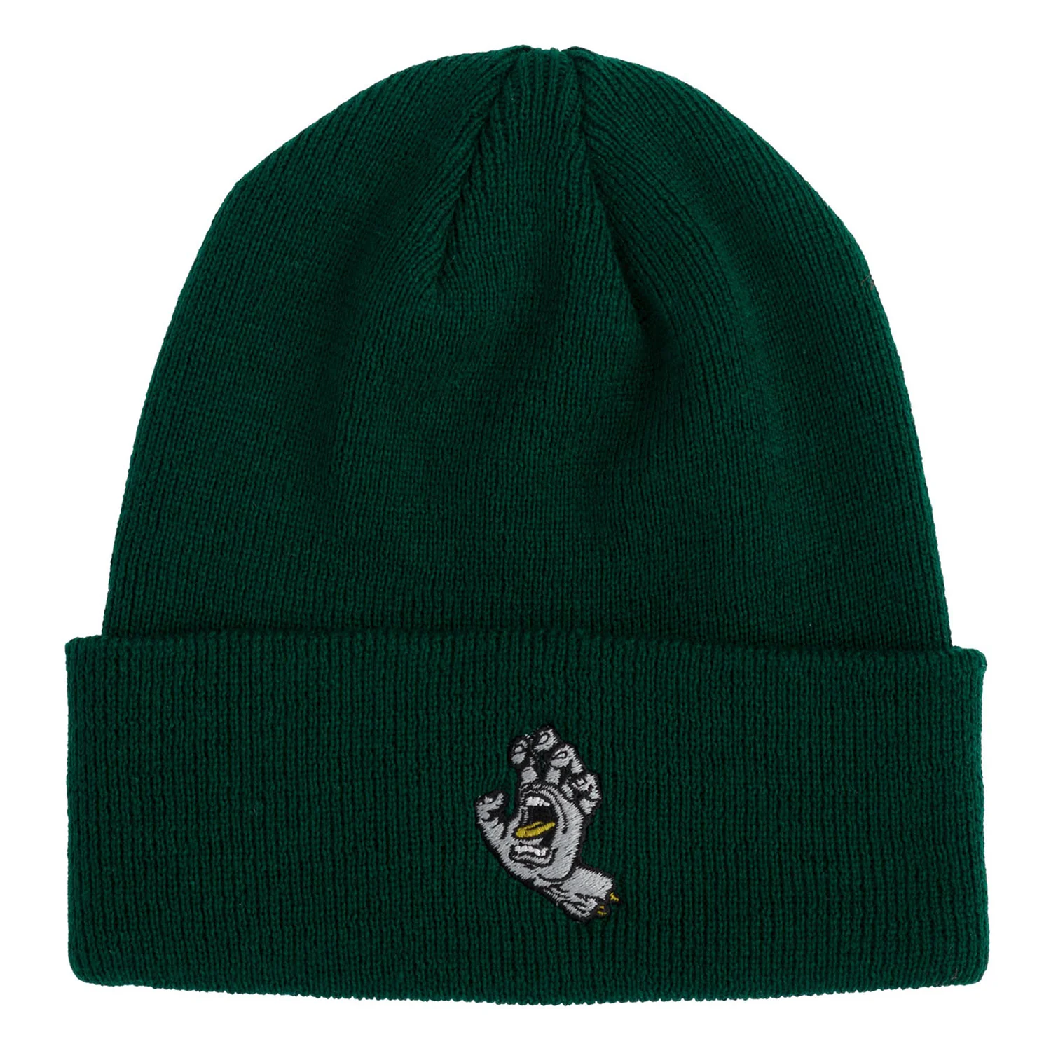 Santa Cruz Skateboard Beanie Screaming Hand Long Shoreman Forest/Grey/Gold OS