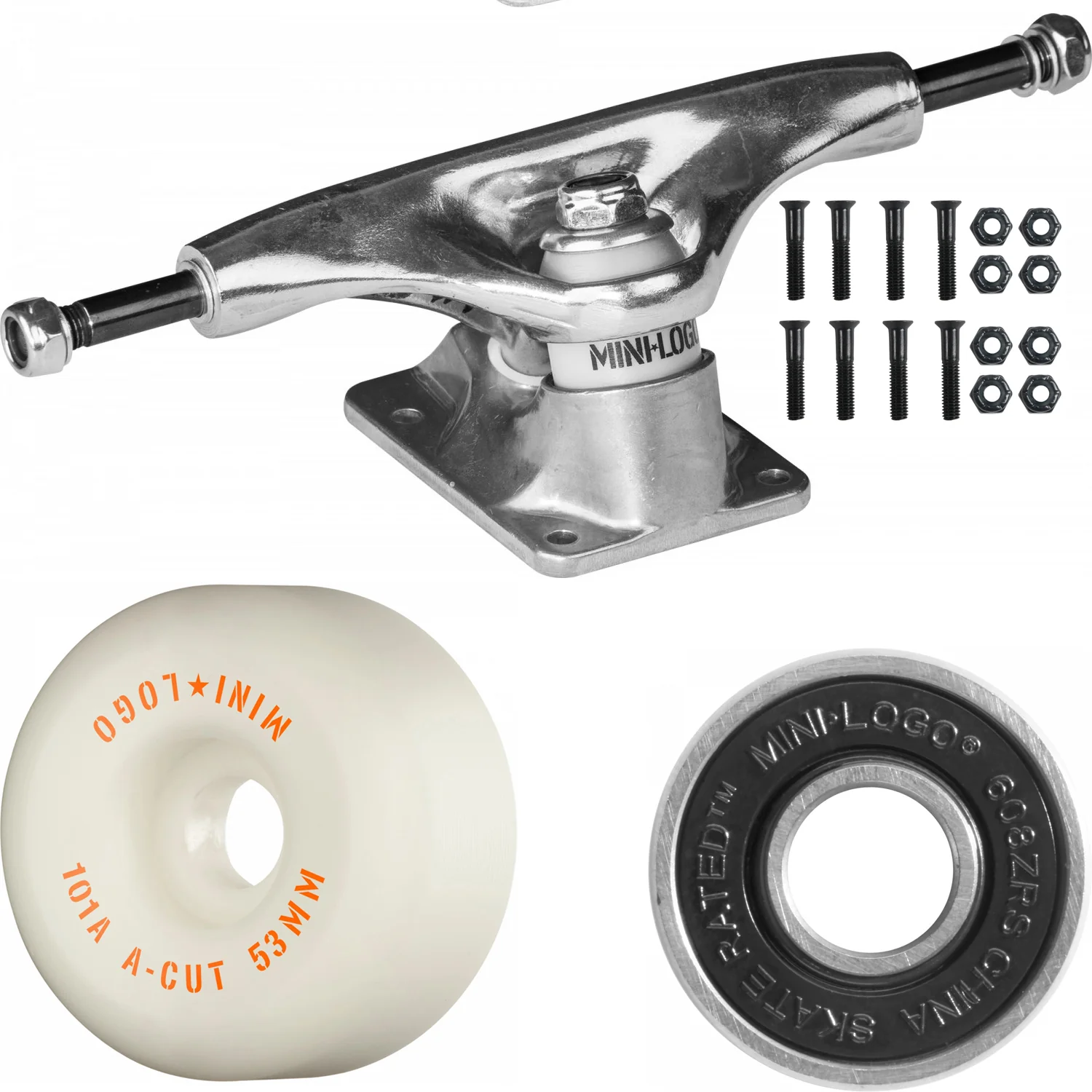 Santa Cruz Skateboard Classic Dot White 8.0" x 31.62" with Powell Mini Logo Package - Image 4