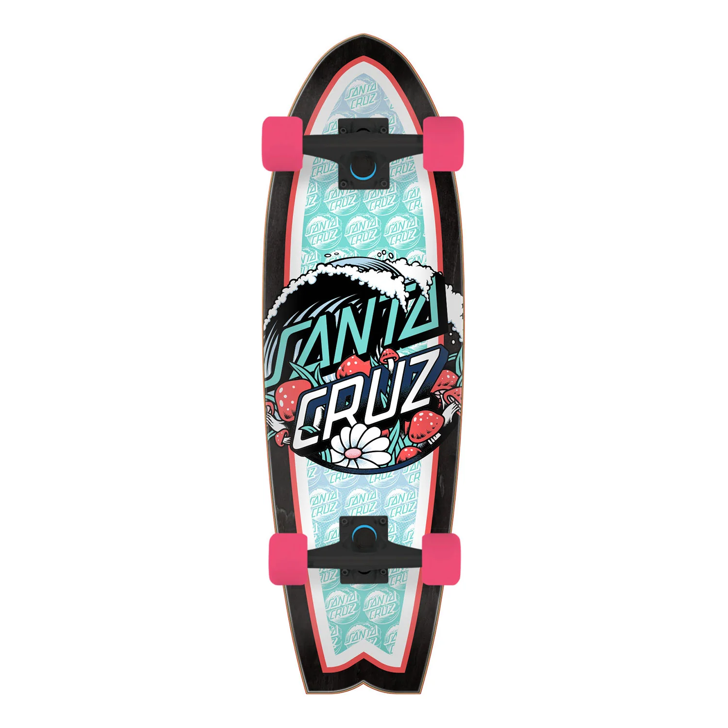 Santa Cruz Skateboard Cruiser Wave Dot Mushroom Splice Shark 9.00" x 29.70"