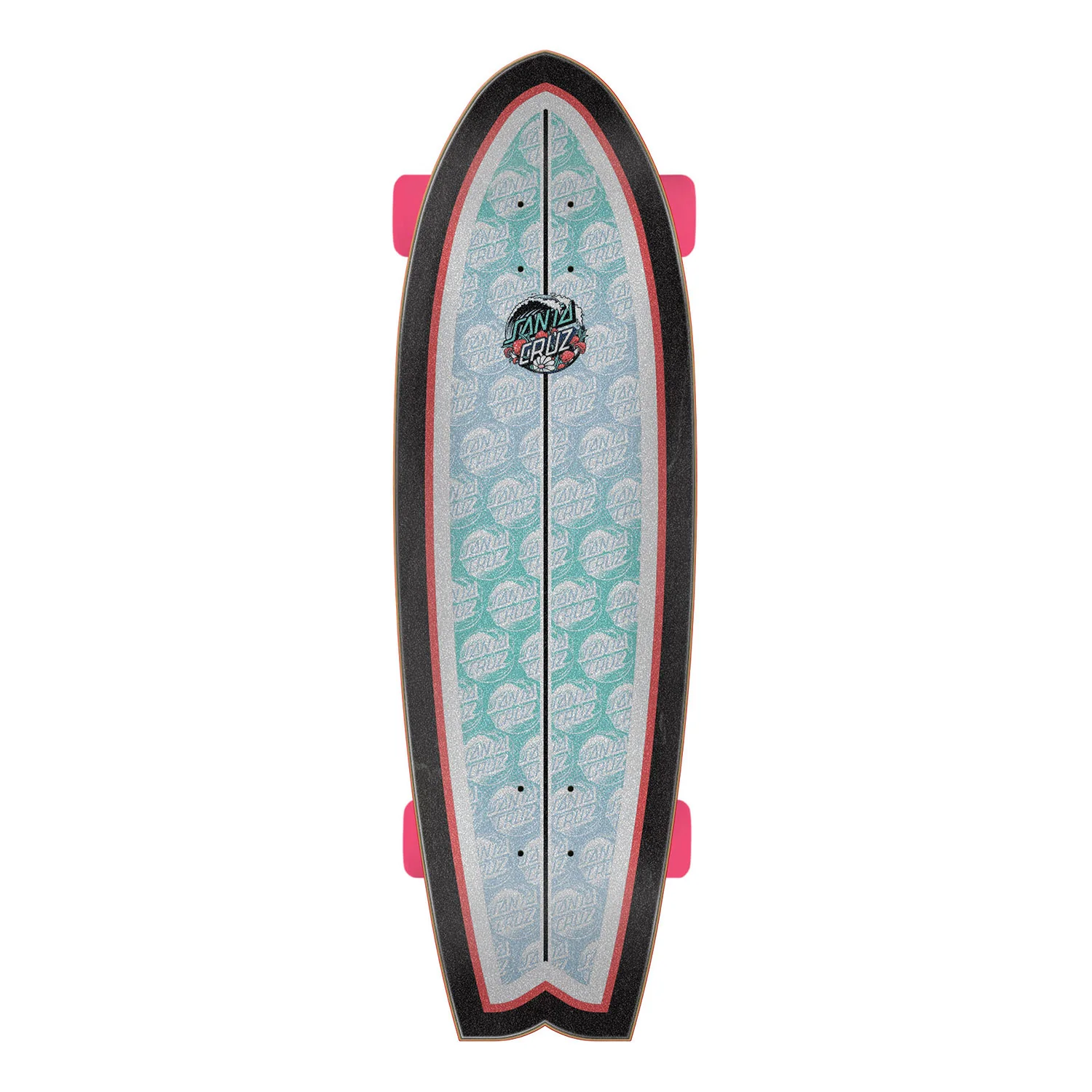 Santa Cruz Skateboard Cruiser Wave Dot Mushroom Splice Shark 9.00" x 29.70" - Image 2