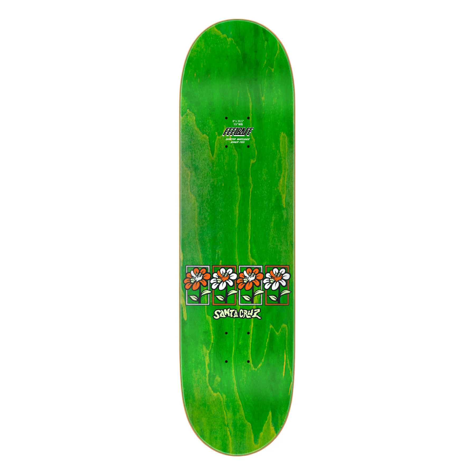 Santa Cruz Skateboard Deck Delfino Flower Frame FeelBase 8.0" x 30.5" - Image 2