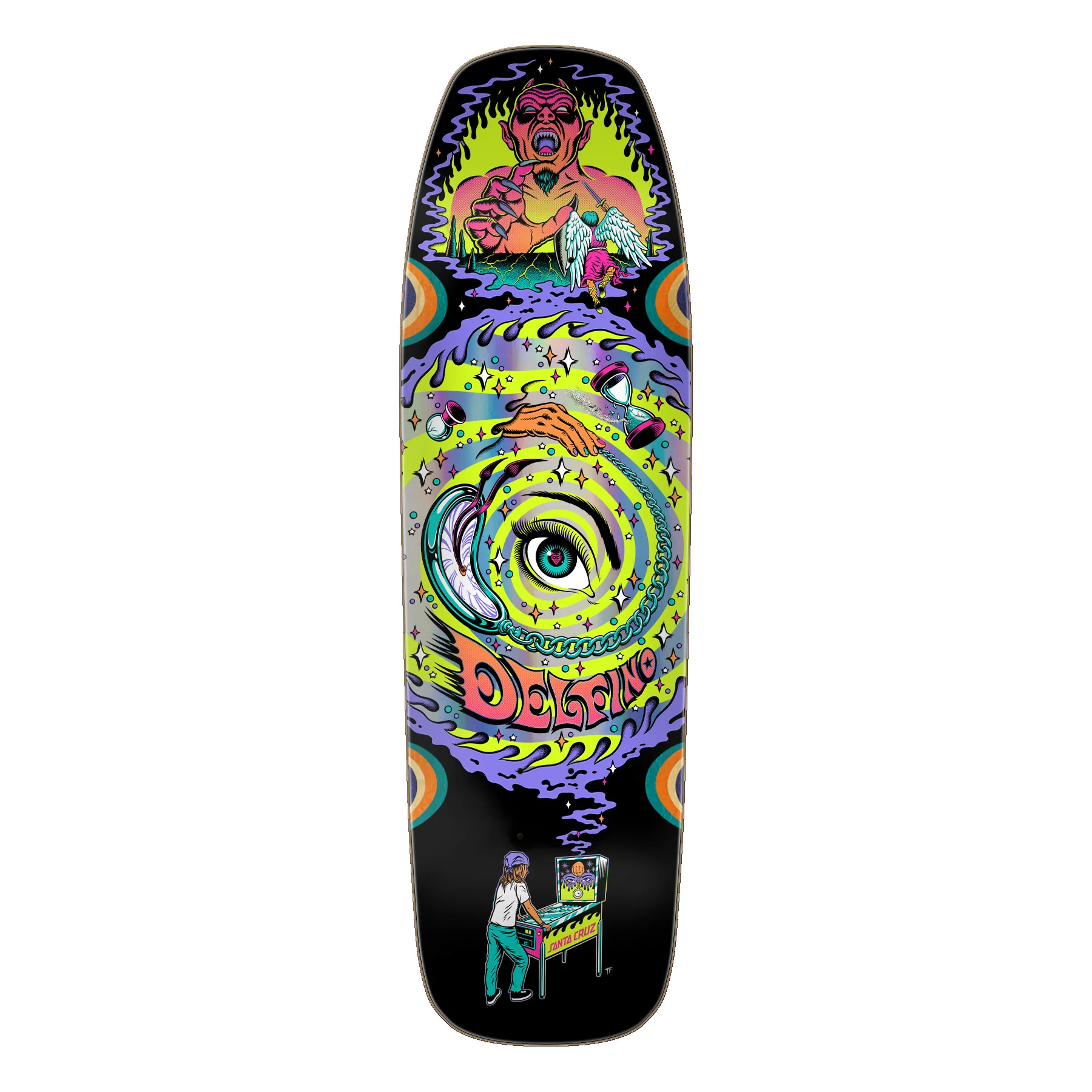Santa Cruz Skateboard Deck Delfino Pinball Vision 9.14" x 31.5"