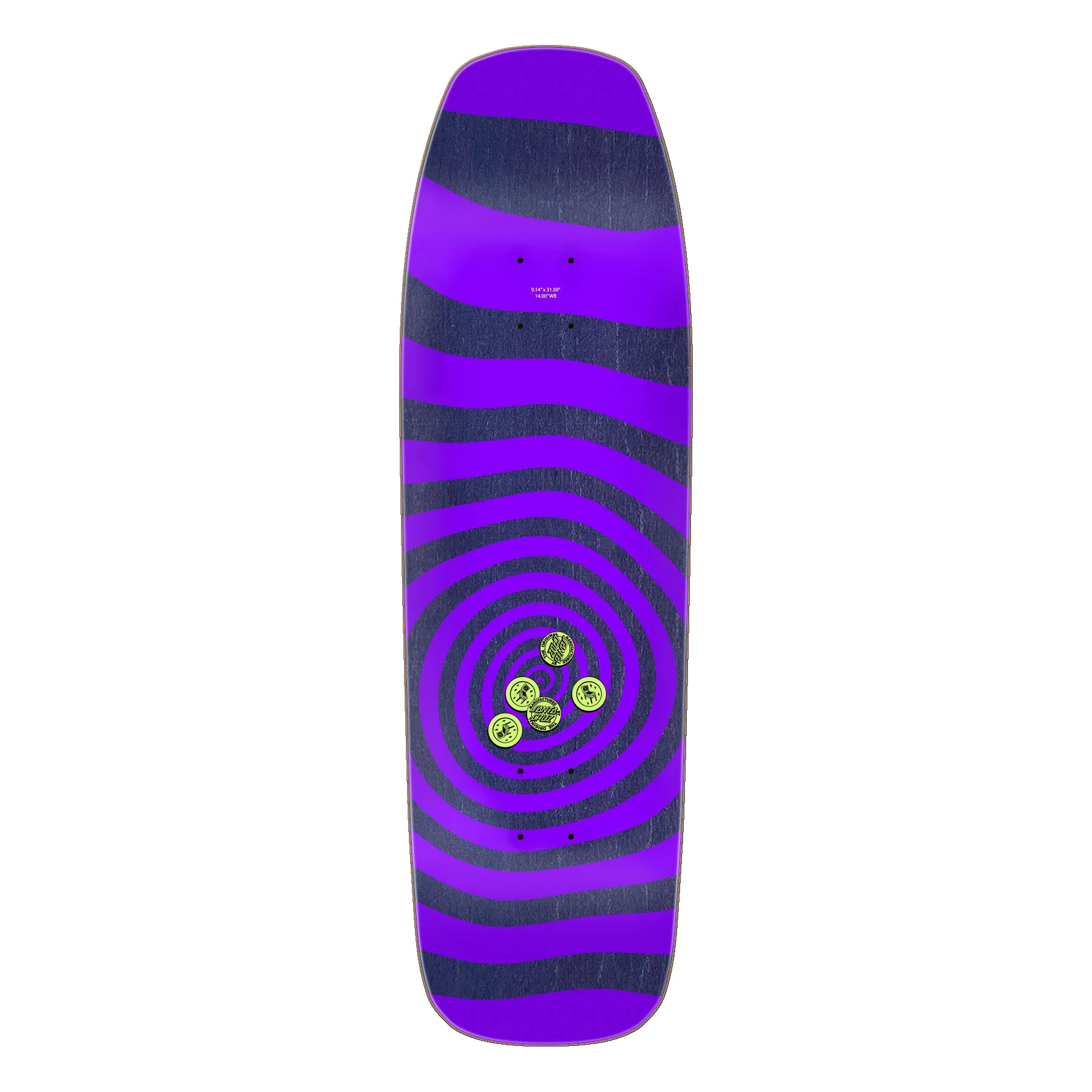 Santa Cruz Skateboard Deck Delfino Pinball Vision 9.14" x 31.5" - Image 2