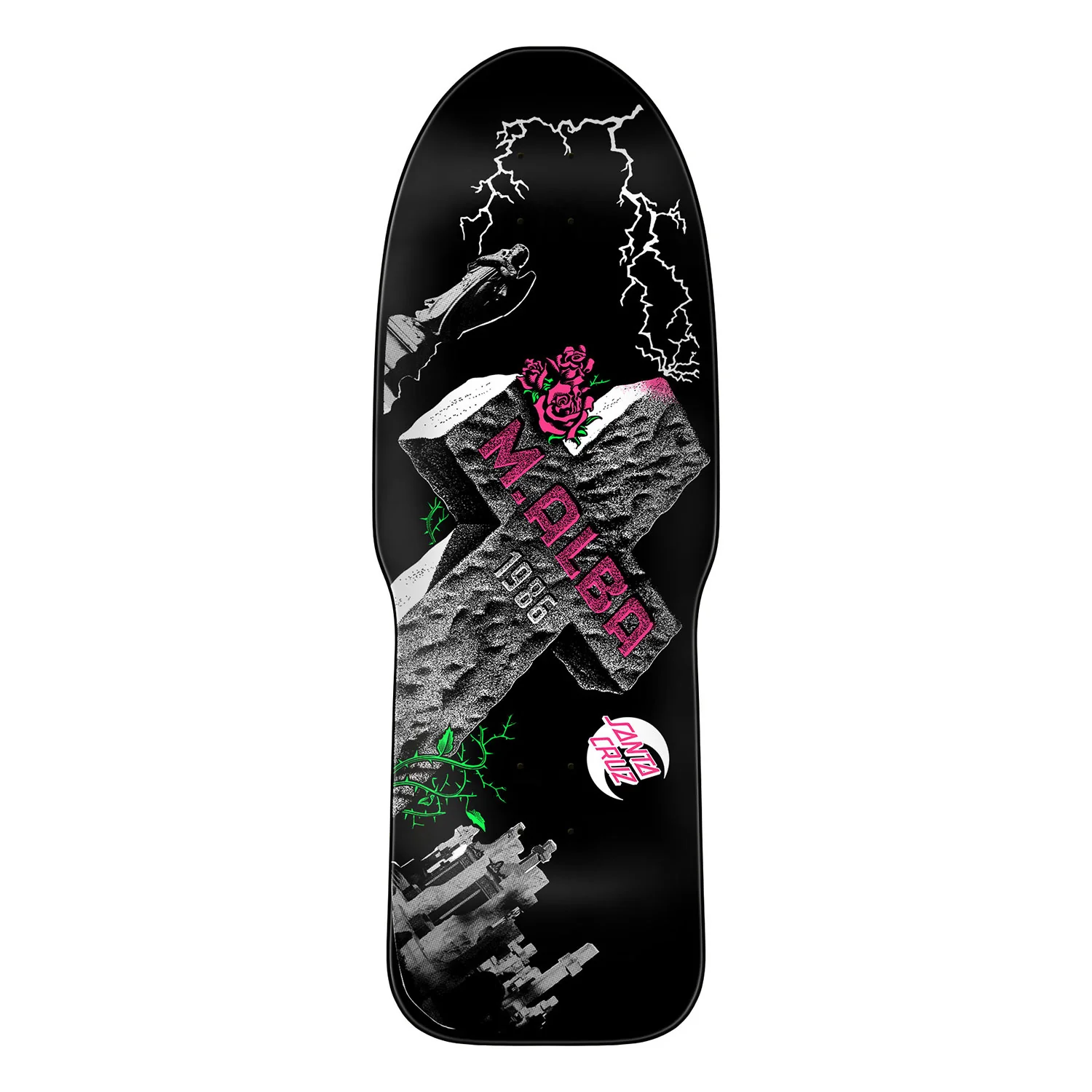 Santa Cruz Skateboard Deck Malba Tombstone Reissue Black 10.24" x 29.72"
