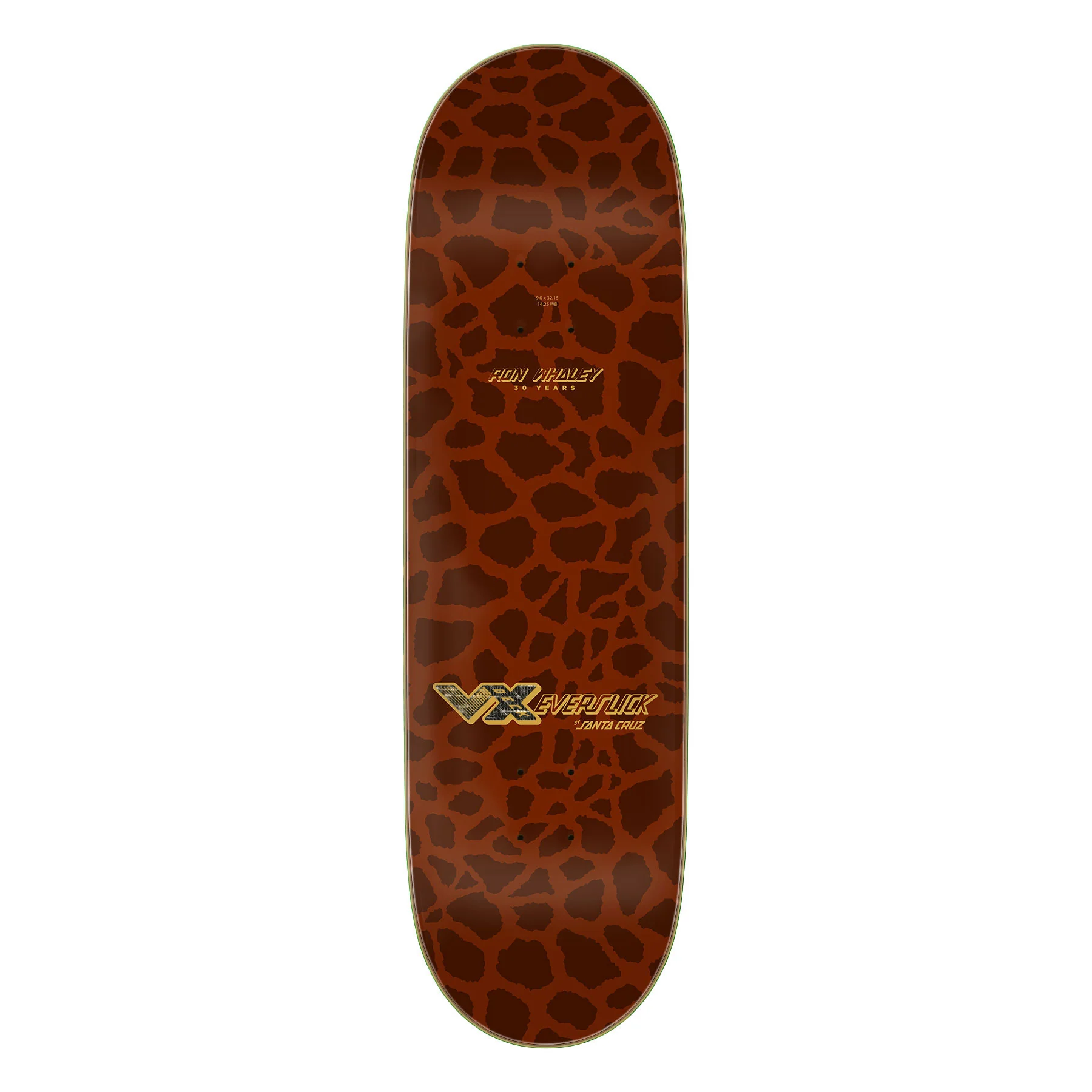 Santa Cruz Skateboard Deck Ron Whaley 30 Year Giraffe VX Everslick 9.0" x 32.15" - Image 2