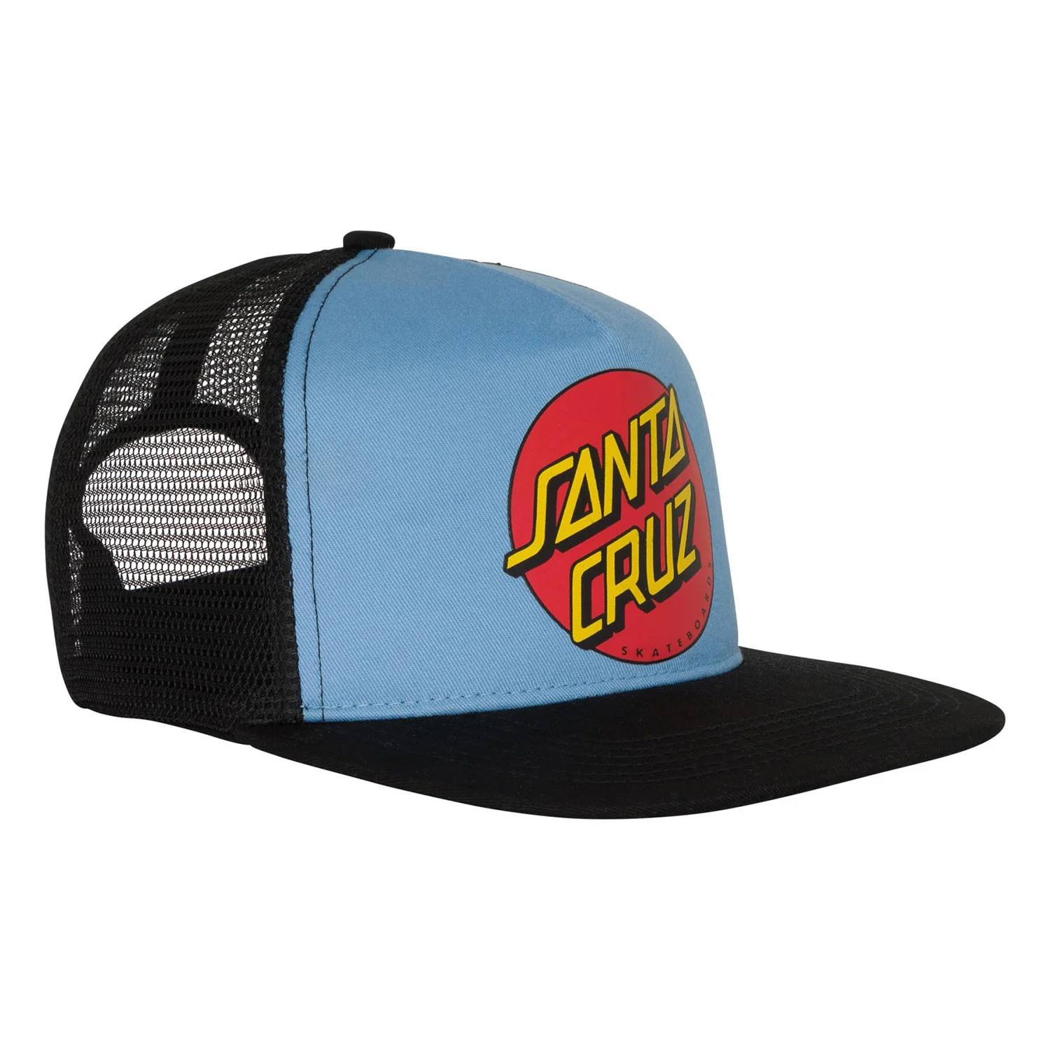 Santa Cruz Skateboard Hat Classic Dot Mesh Trucker Carolina Blue OS - Image 3