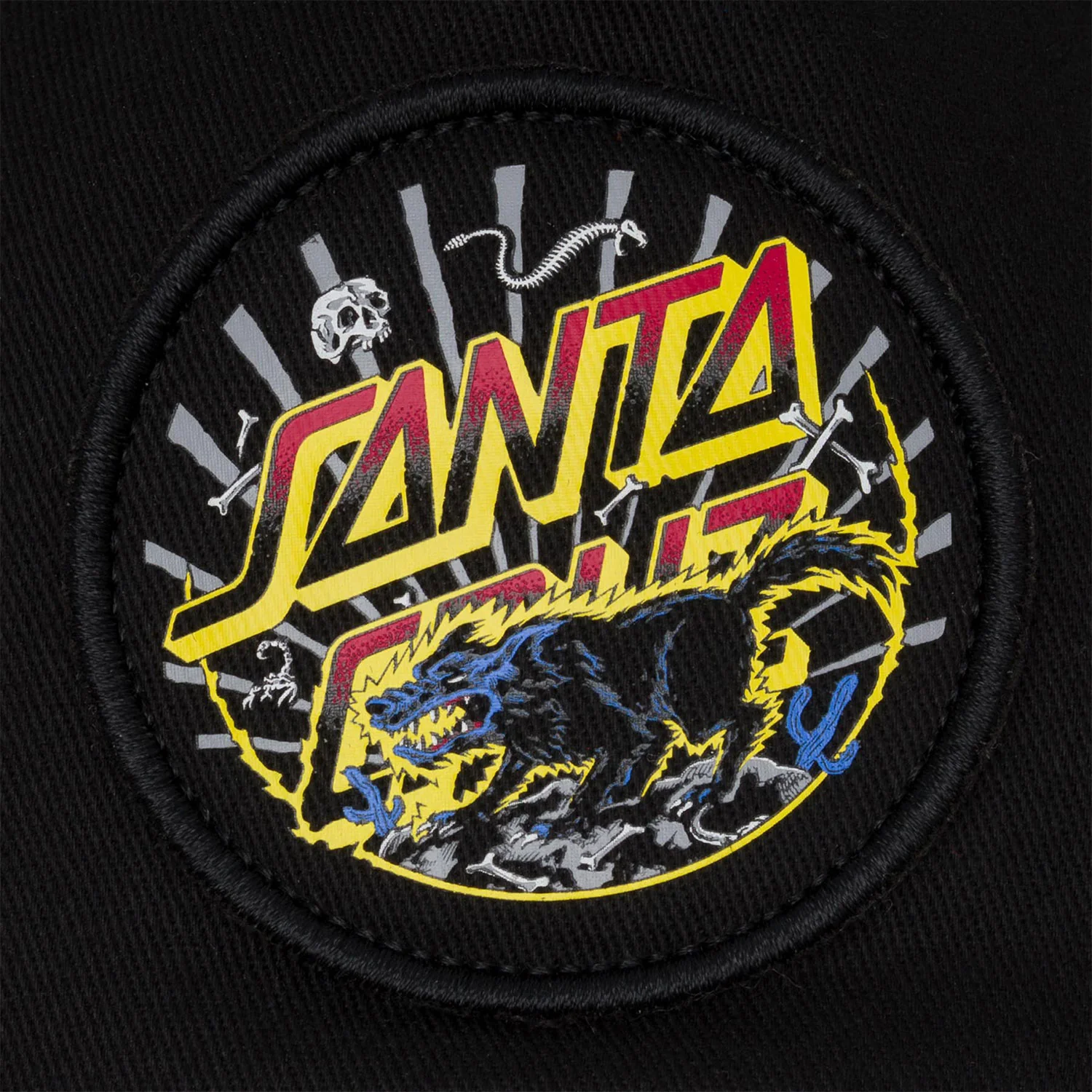 Santa Cruz Skateboard Hat Kendall Wolf Dot Black OS - Image 5