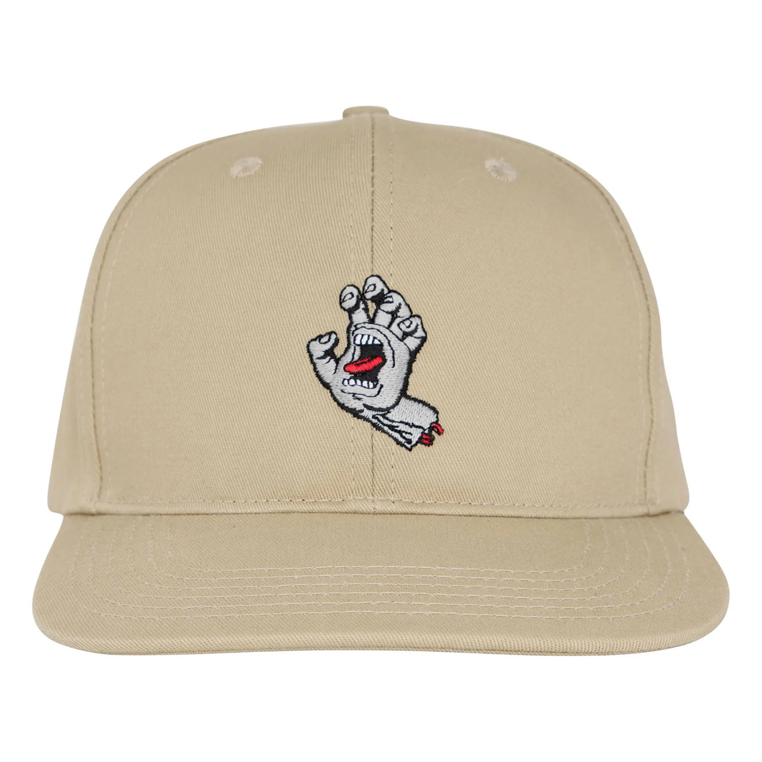 Santa Cruz Skateboard Hat Screaming Hand Snapback Khaki - Image 3