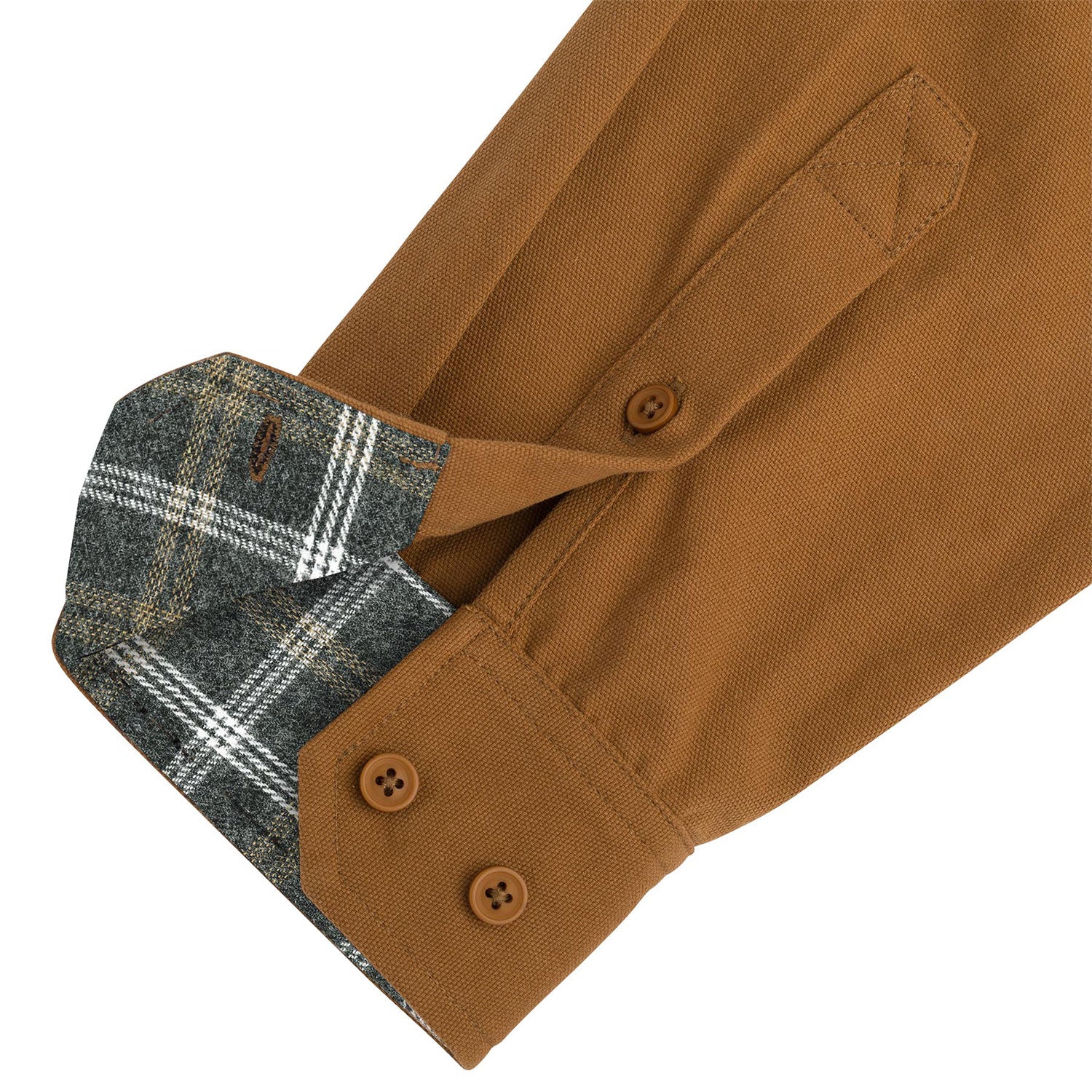 Santa Cruz Skateboard Longsleeve Button Up Shirt Screaming Hand Utility Dusty Brown - Image 3