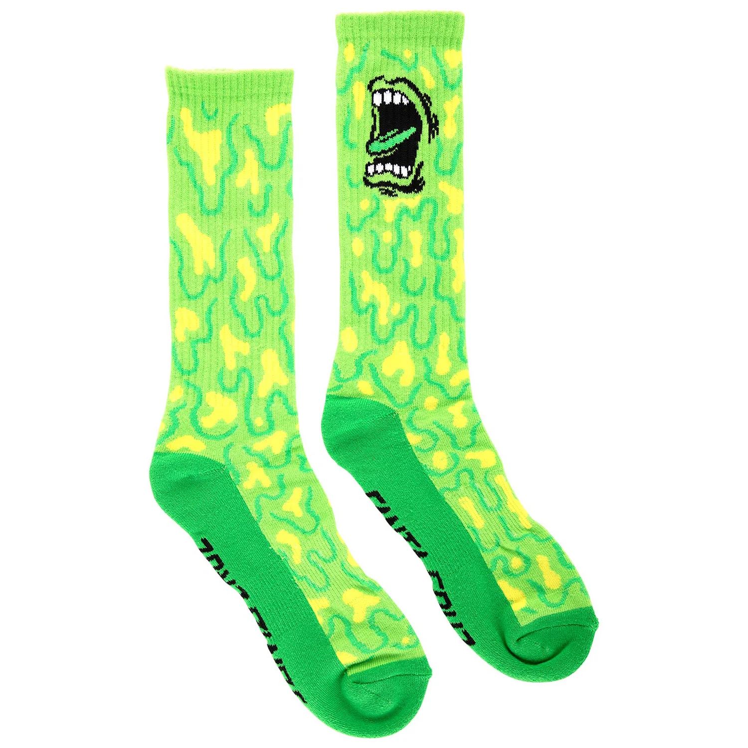 Santa Cruz Skateboard Socks Allover Screaming Strip Crew Screaming Slime - Image 2