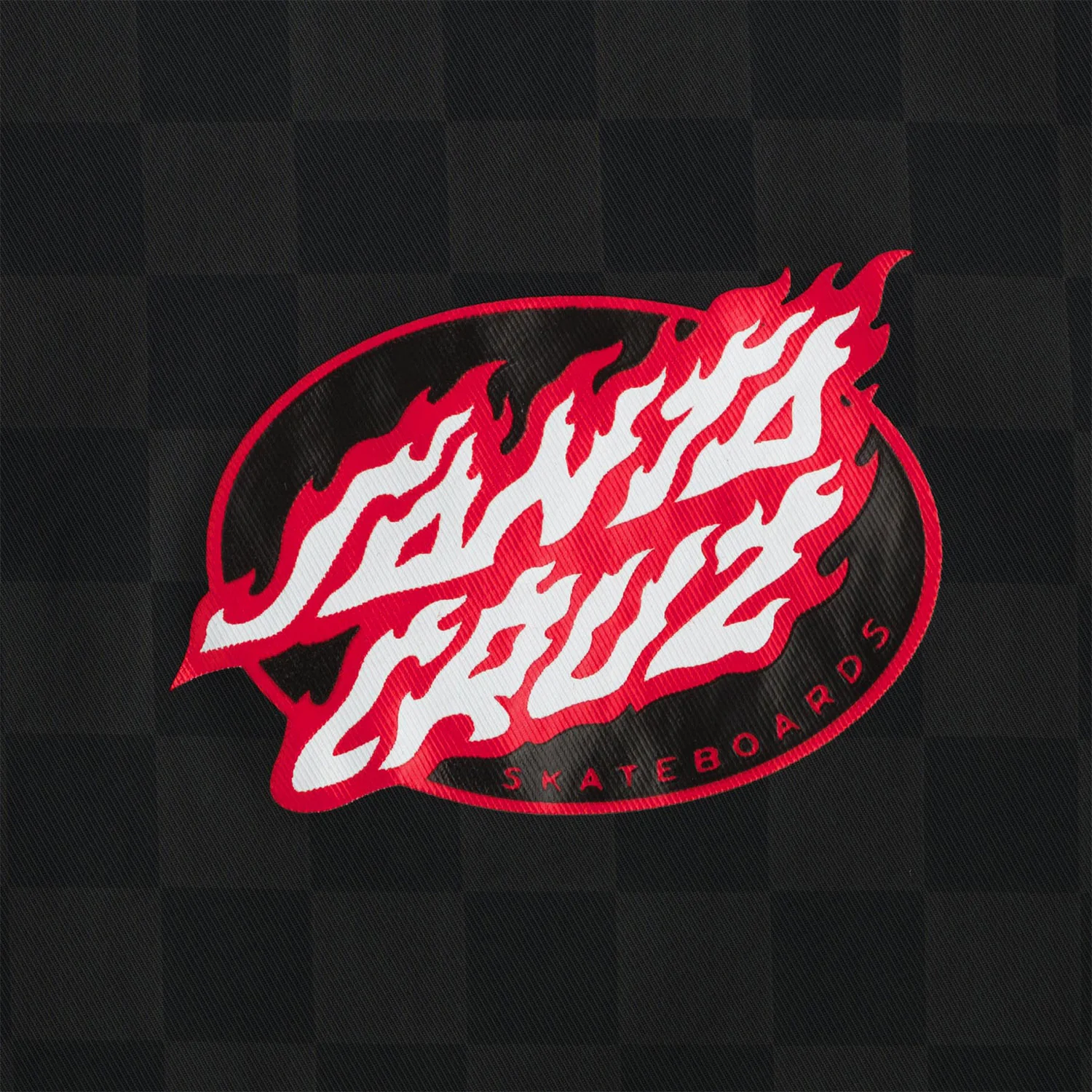 Santa Cruz Skateboard Sweatshirt Igniter Polar Fleece Hoodie Black/Black Checker - Image 3