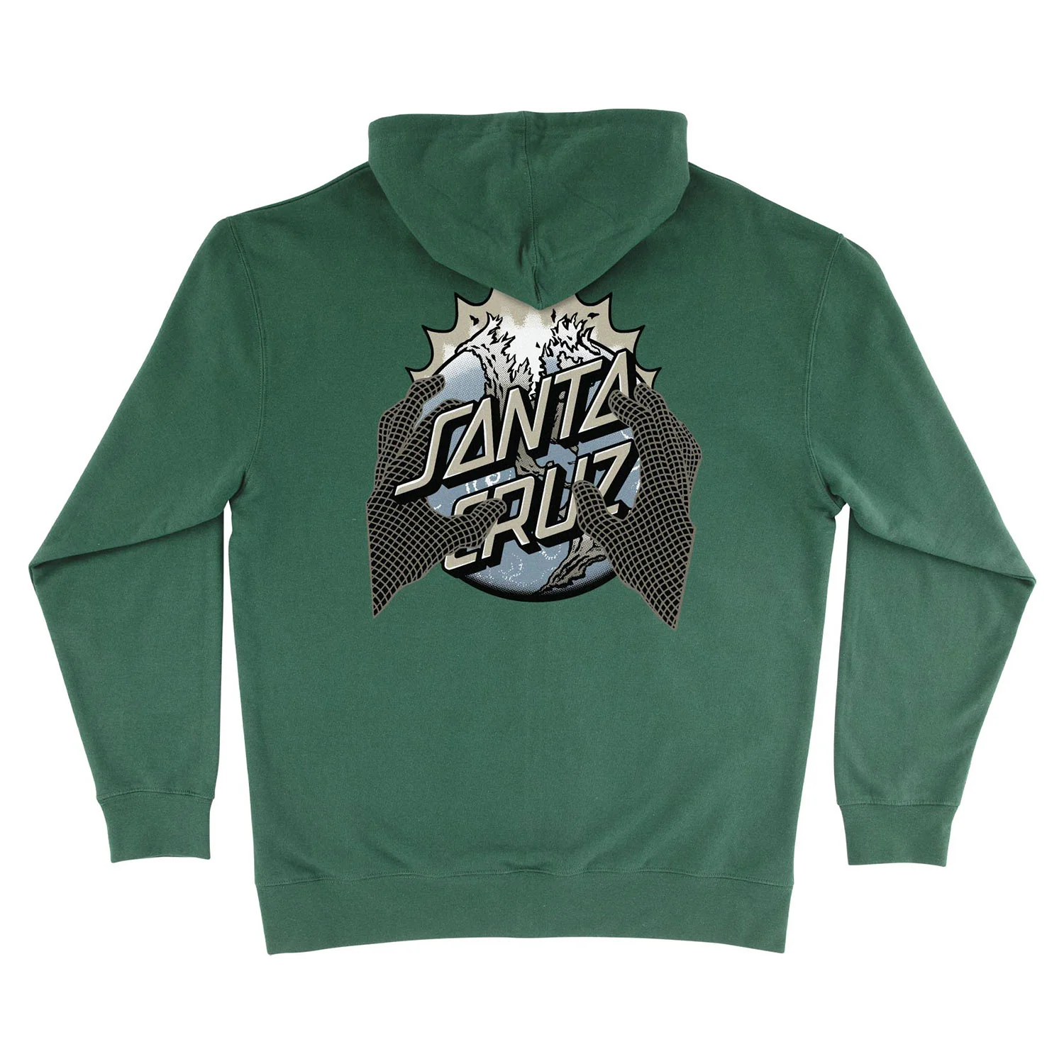 Santa Cruz Skateboard Sweatshirt Kendall End Of The Dot Zip Up Hoody Alpine Green