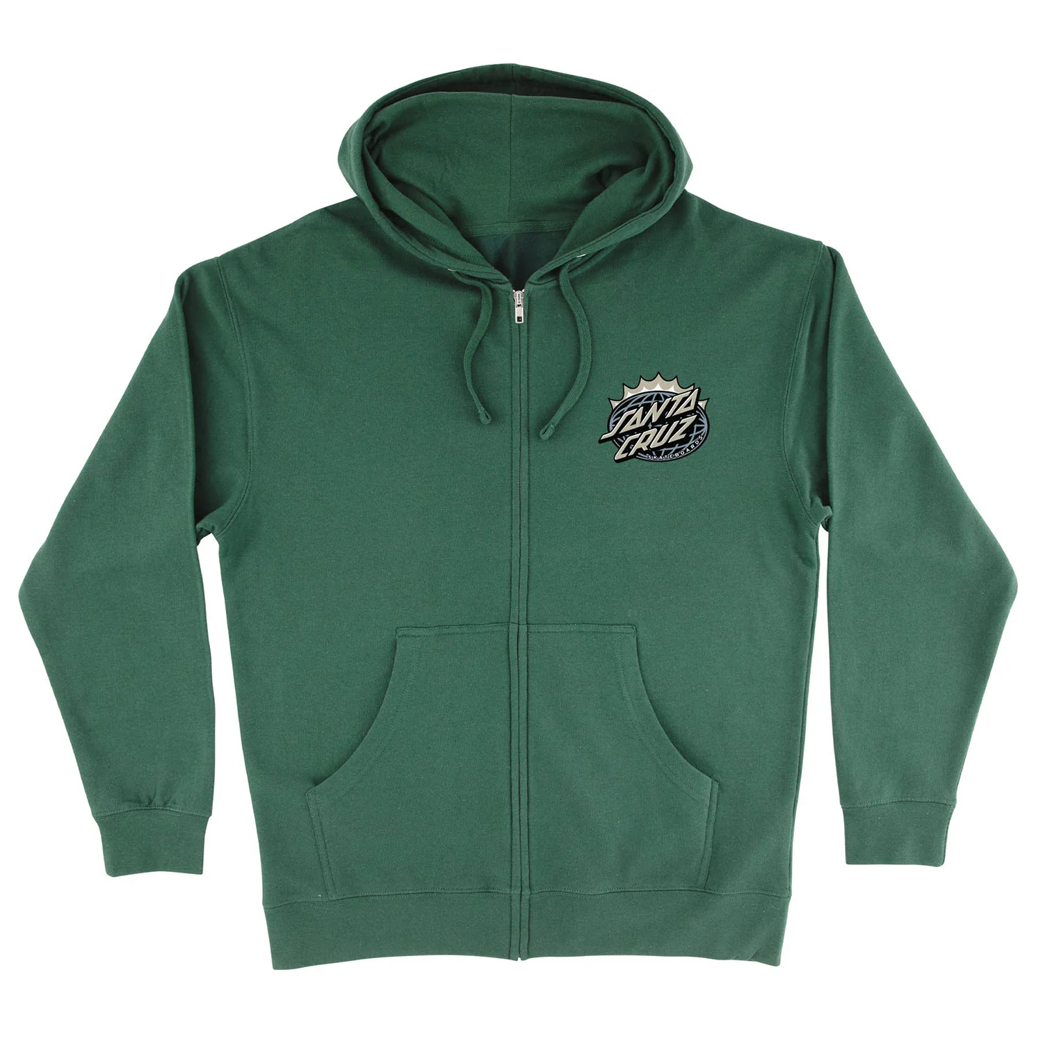 Santa Cruz Skateboard Sweatshirt Kendall End Of The Dot Zip Up Hoody Alpine Green - Image 2