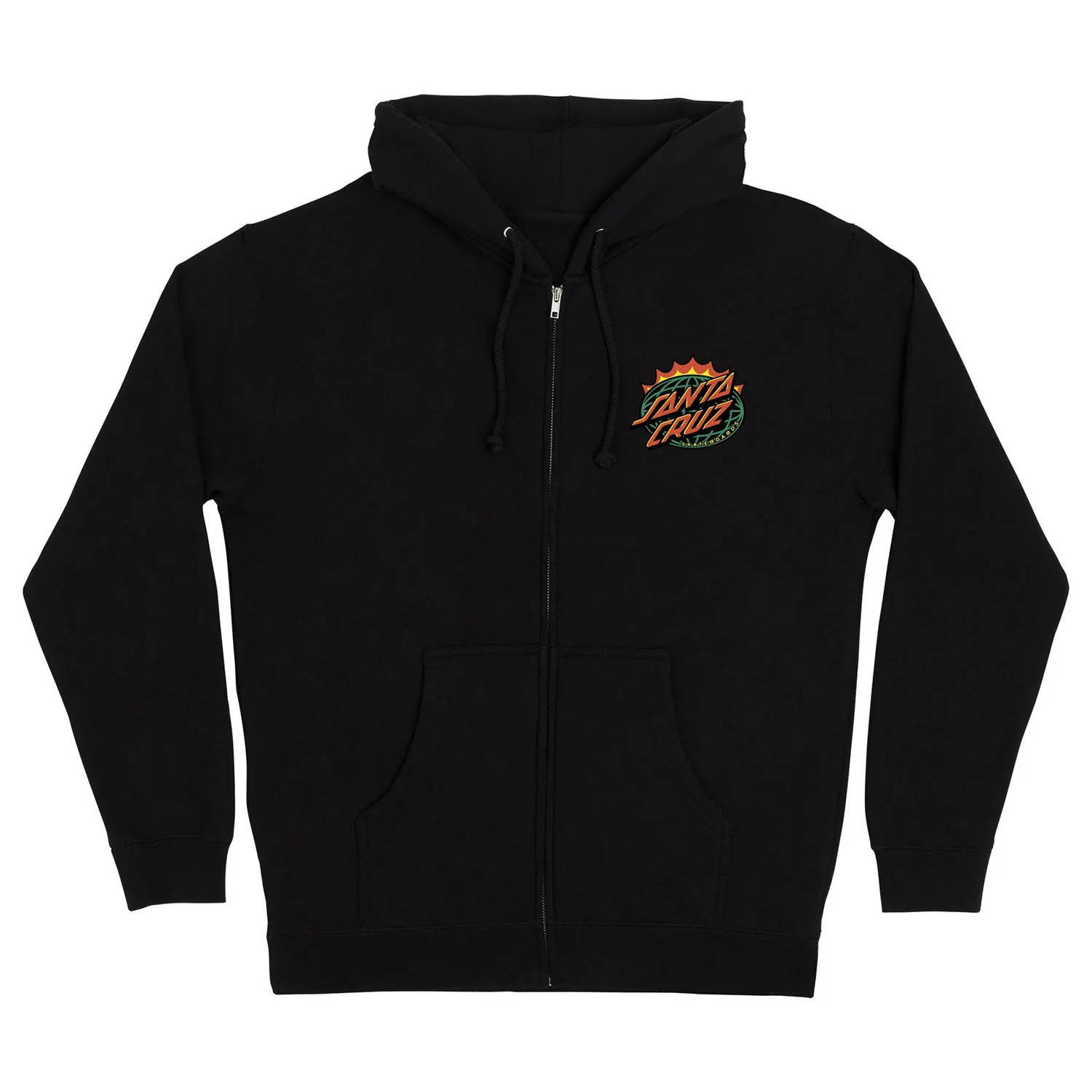 Santa Cruz Skateboard Sweatshirt Kendall End Of The Dot Zip Up Hoody Black - Image 2